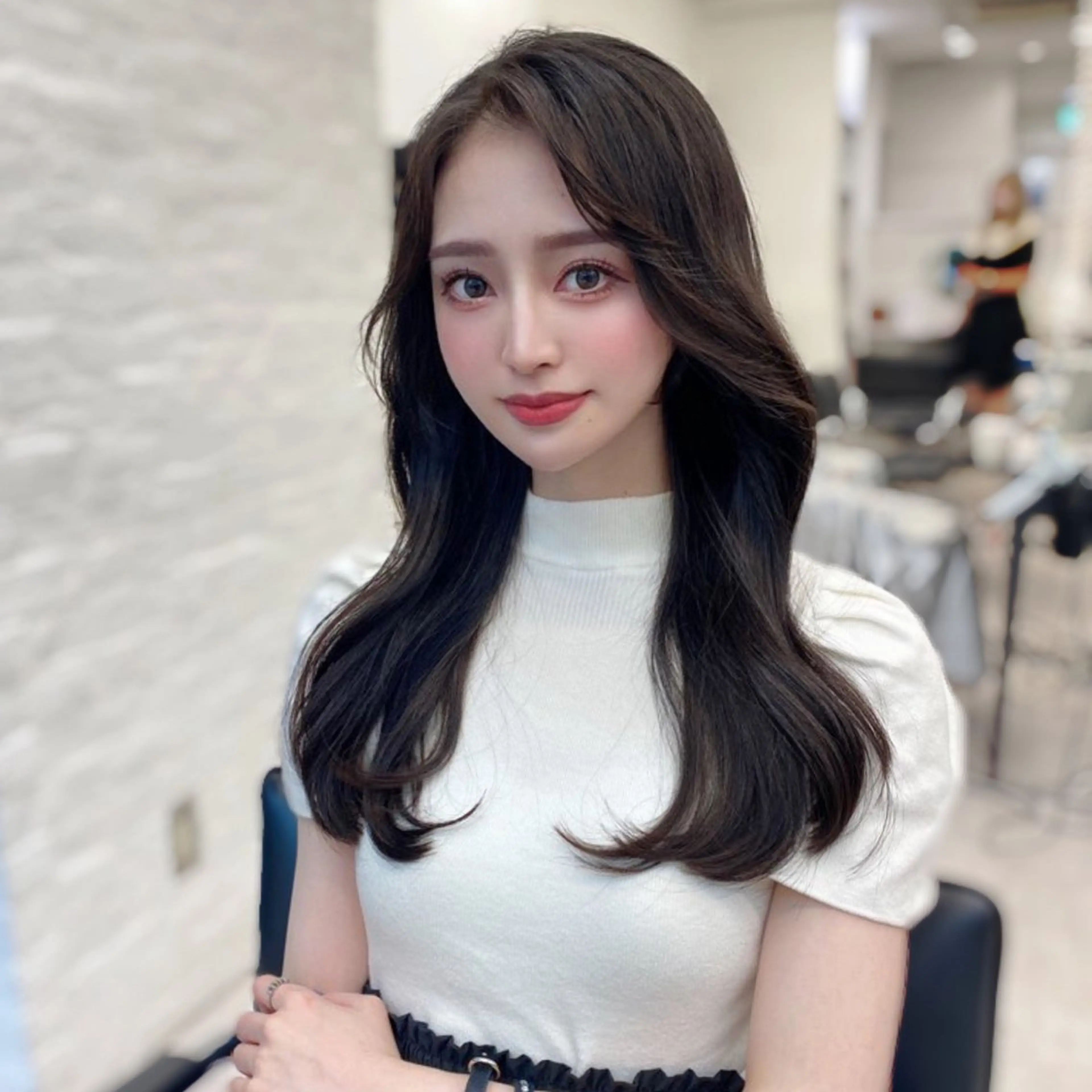 ロング カラー 韓国ヘア♡ 顔まわりカットayaのヘアスタイル