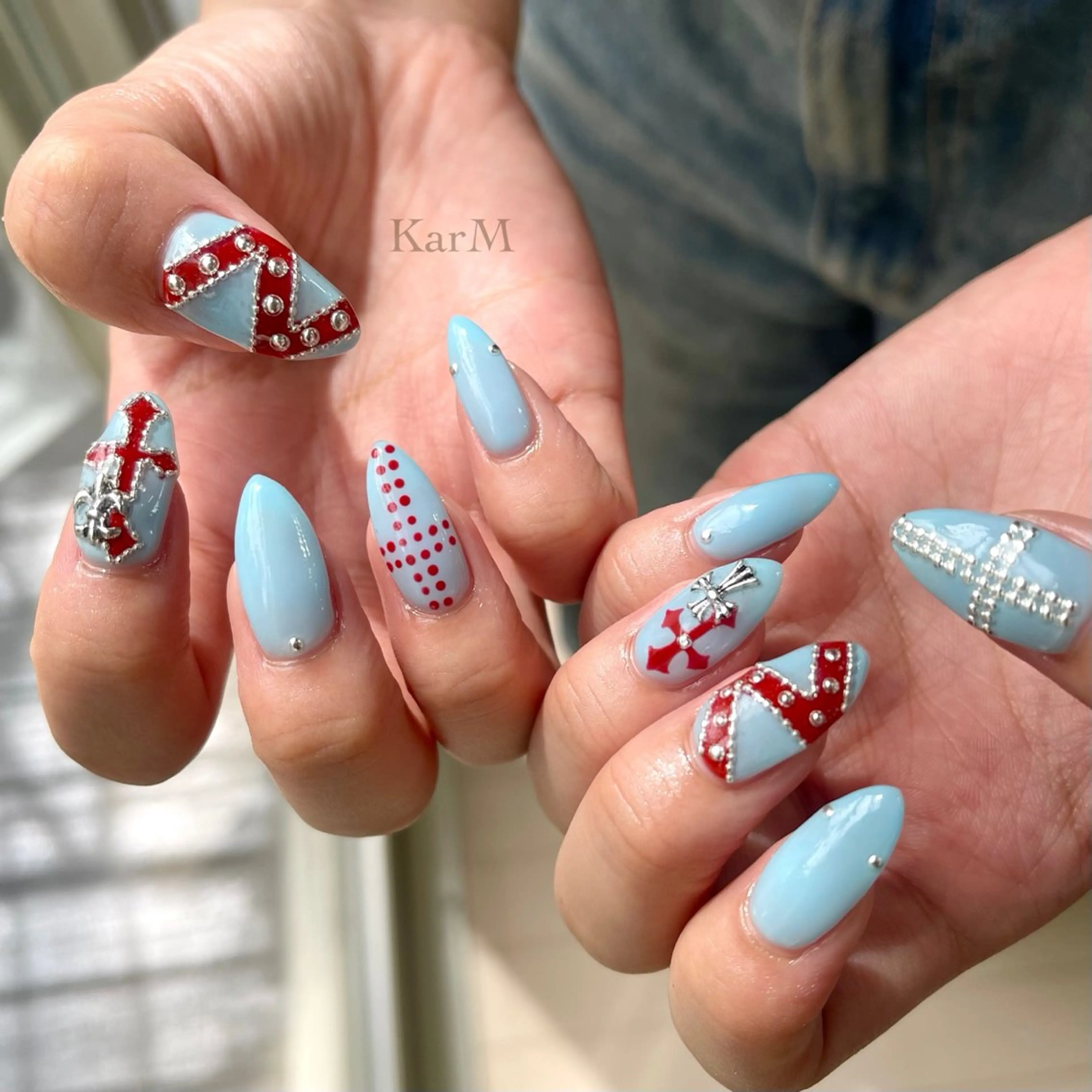 ネイル オーロラネイル チークネイル フラッシュネイル フレンチネイル グラデーション ハンドネイル ogino karinのネイルデザイン