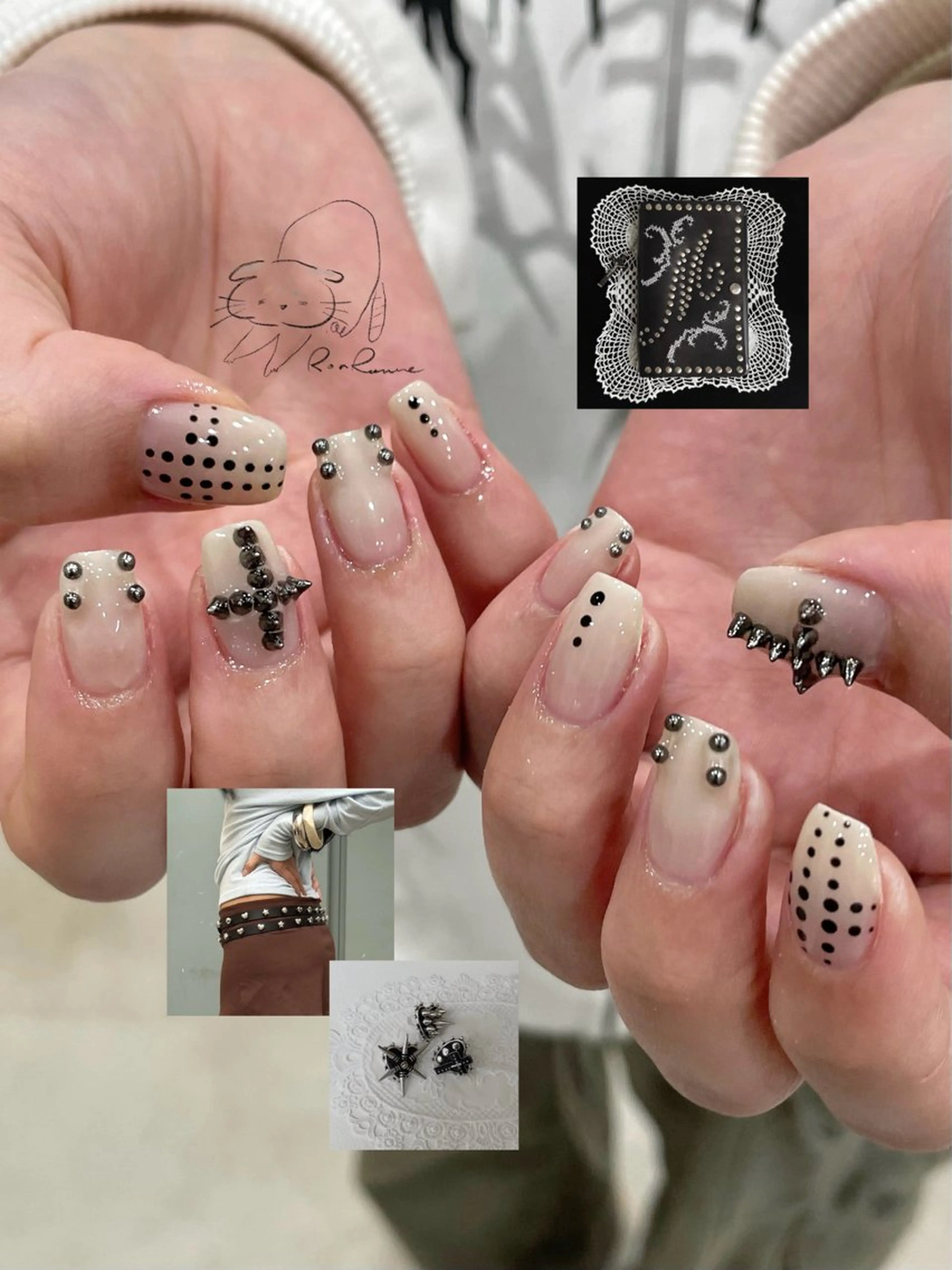 ネイル オーロラネイル 長さ出し フレンチネイル ジェルネイル ミラーネイル ハンドネイル ronronne .のネイルデザイン