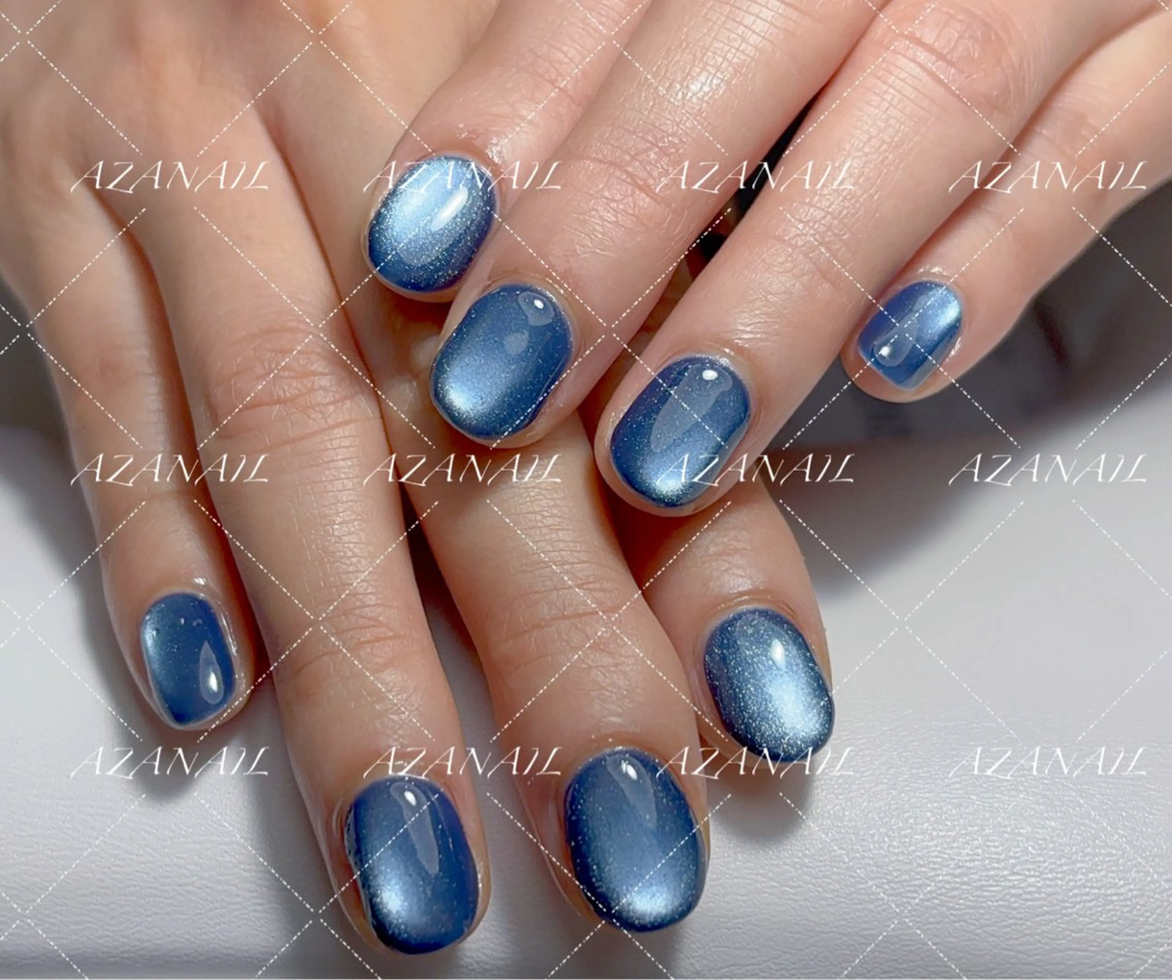 ネイル チークネイル グラデーション マグネットネイル シンプルネイル 春ネイル AZA NAILROOMのネイルデザイン