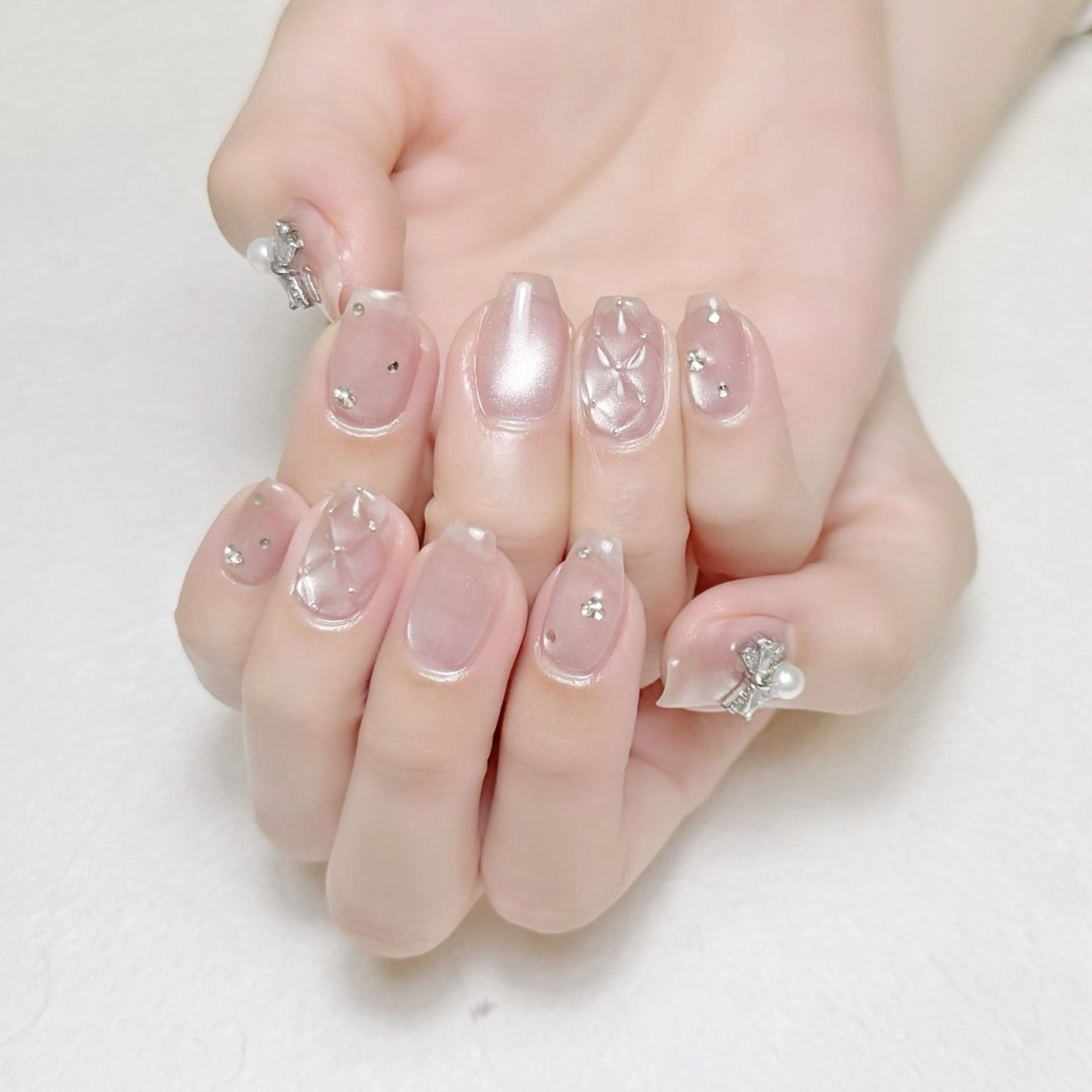 ネイル マグネットネイル オフィスネイル ワンカラーネイル 冬ネイル rouse nail RISATOのネイルデザイン