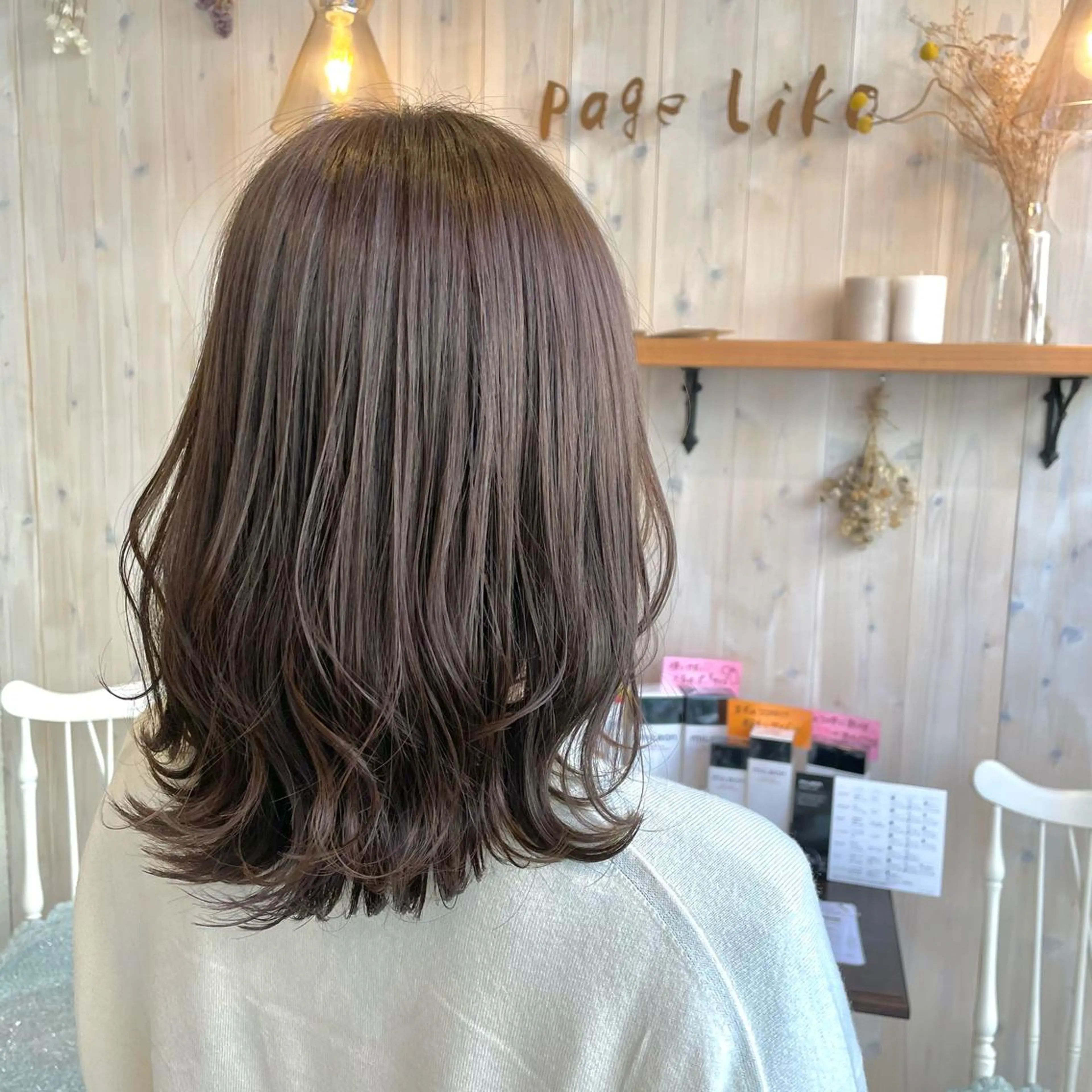 ミディアム カラー ブラウンカラー ショコラブラウン 透明感カラー/ 寺田千雅子のヘアスタイル