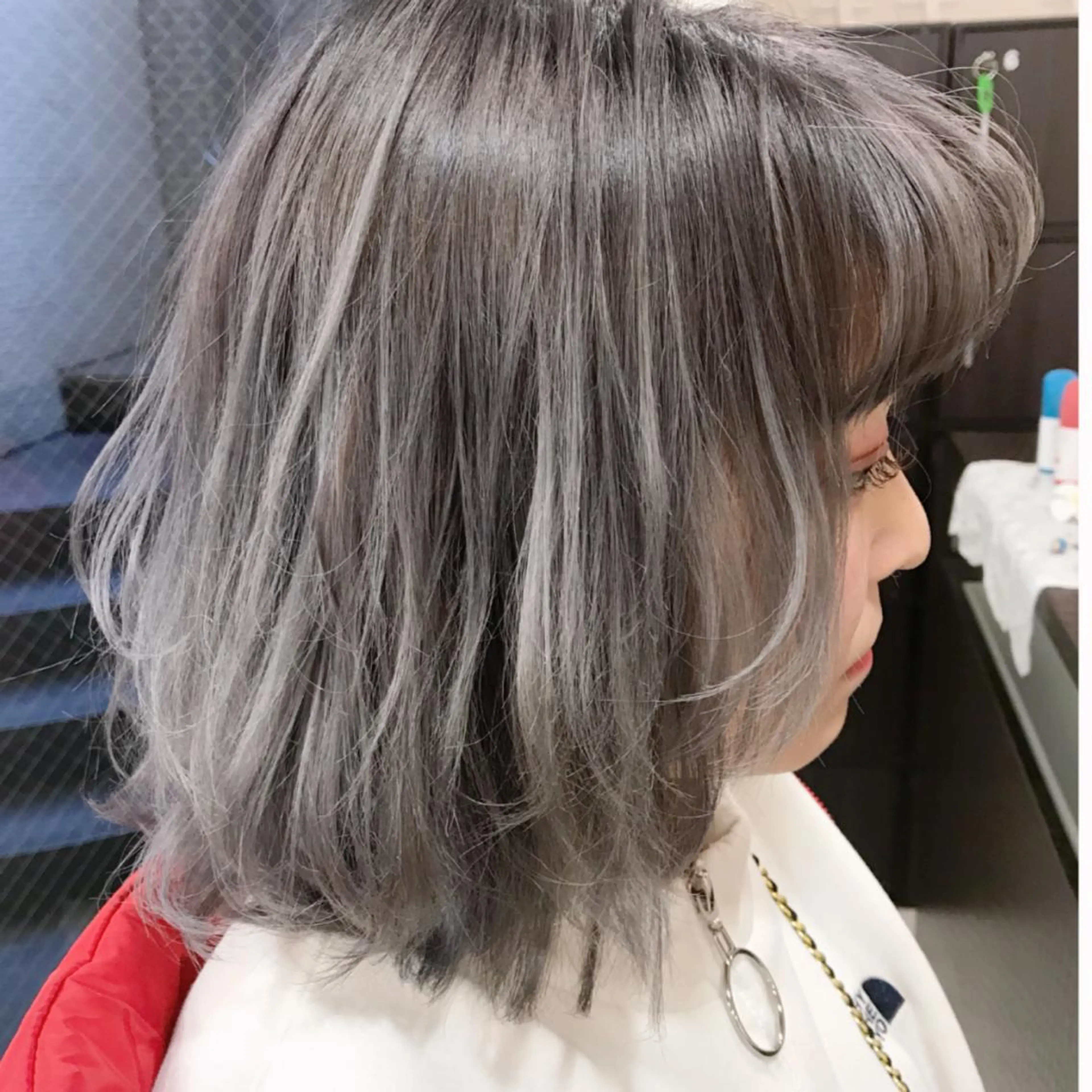 セミロング カラー パーマ ヘアアレンジ メンズ 神山 昌子のヘアスタイル