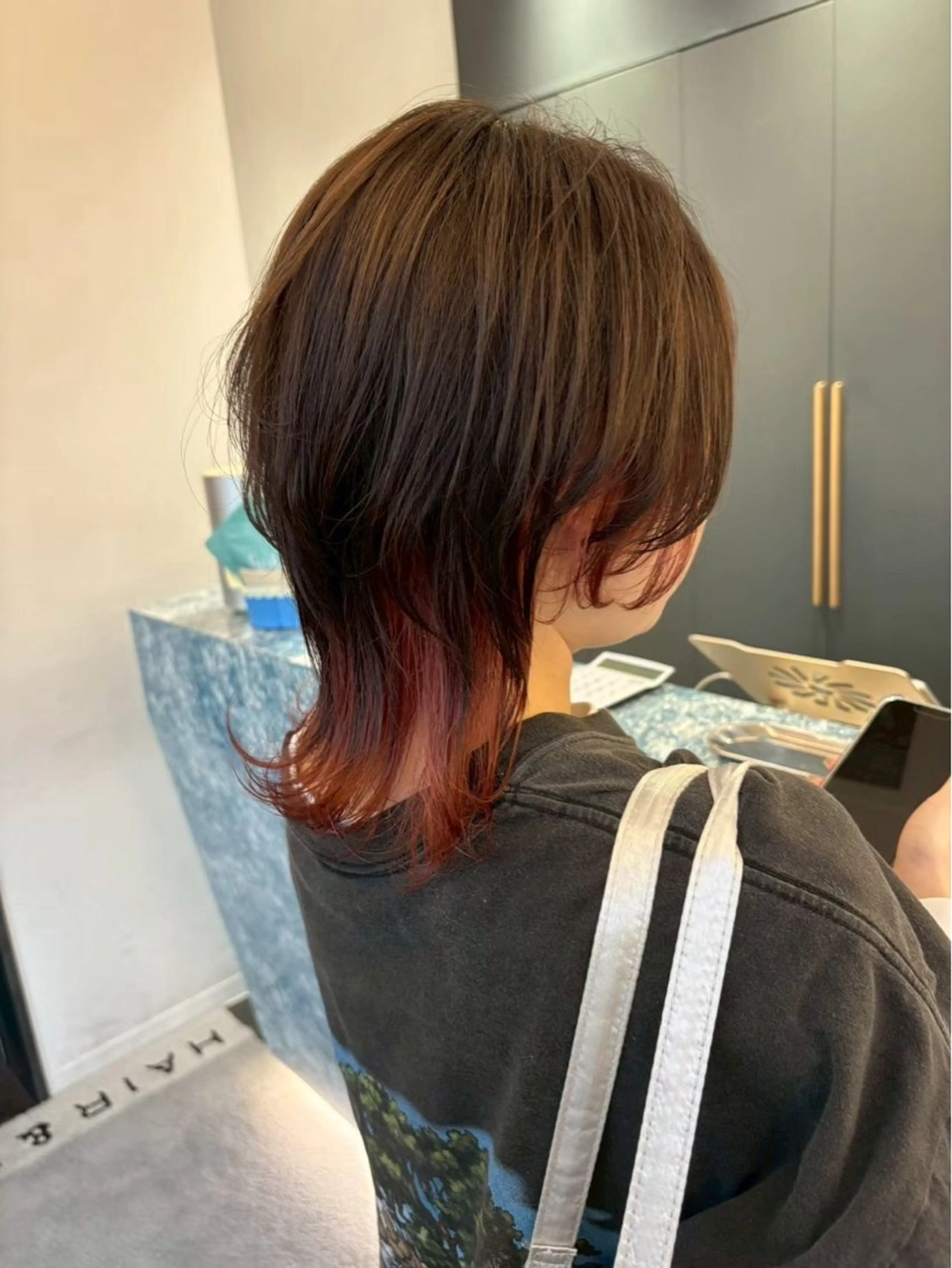ミディアム カラー くびれヘア ウルフカット 白髪手術/髪質改善 /浦和⭐️Ryu⭐️のヘアスタイル