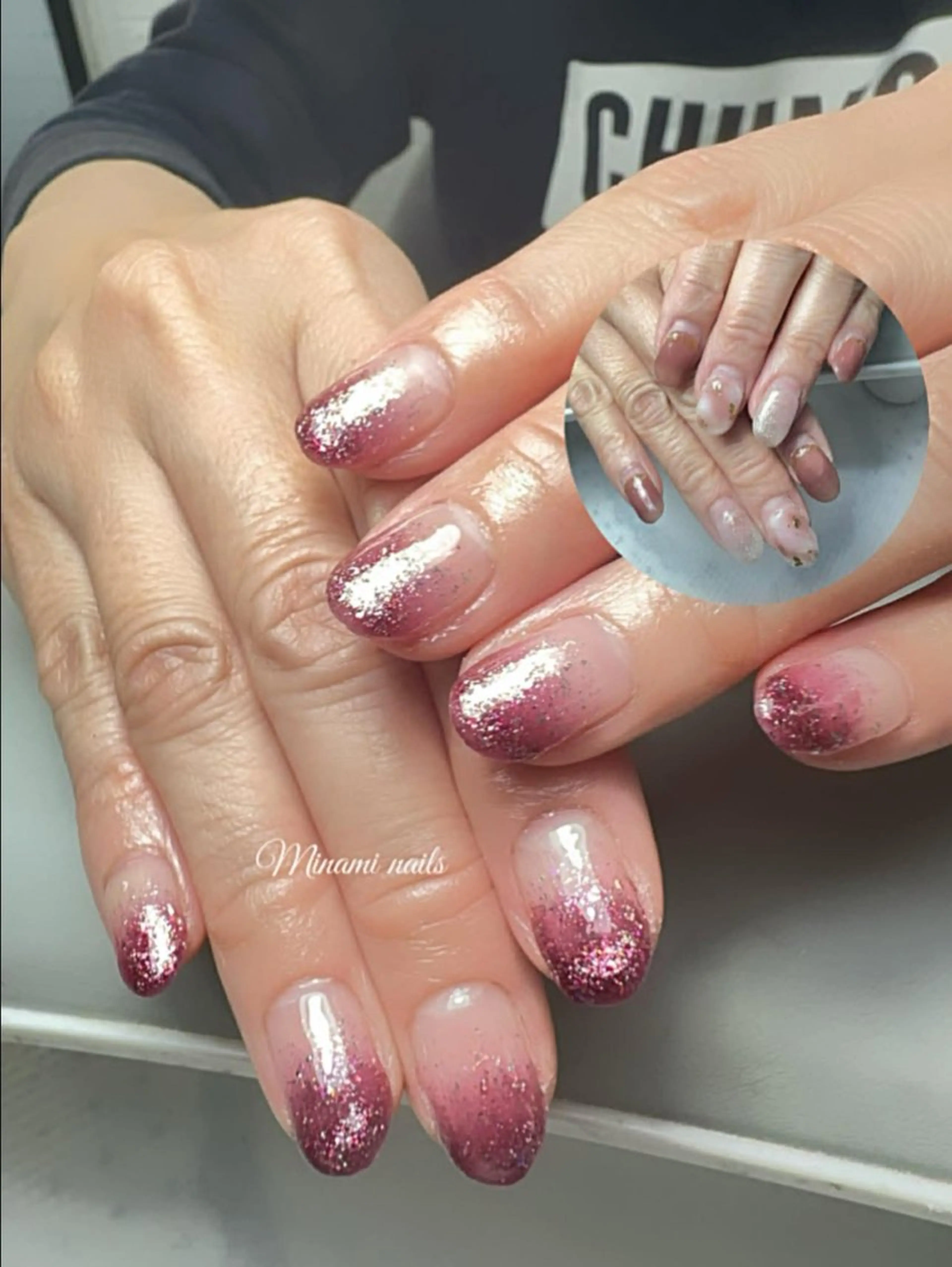 ネイル アートネイル オーロラネイル ガーリー キラキラネイル 韓国ネイル ハンドネイル Minami Nailsのネイルデザイン