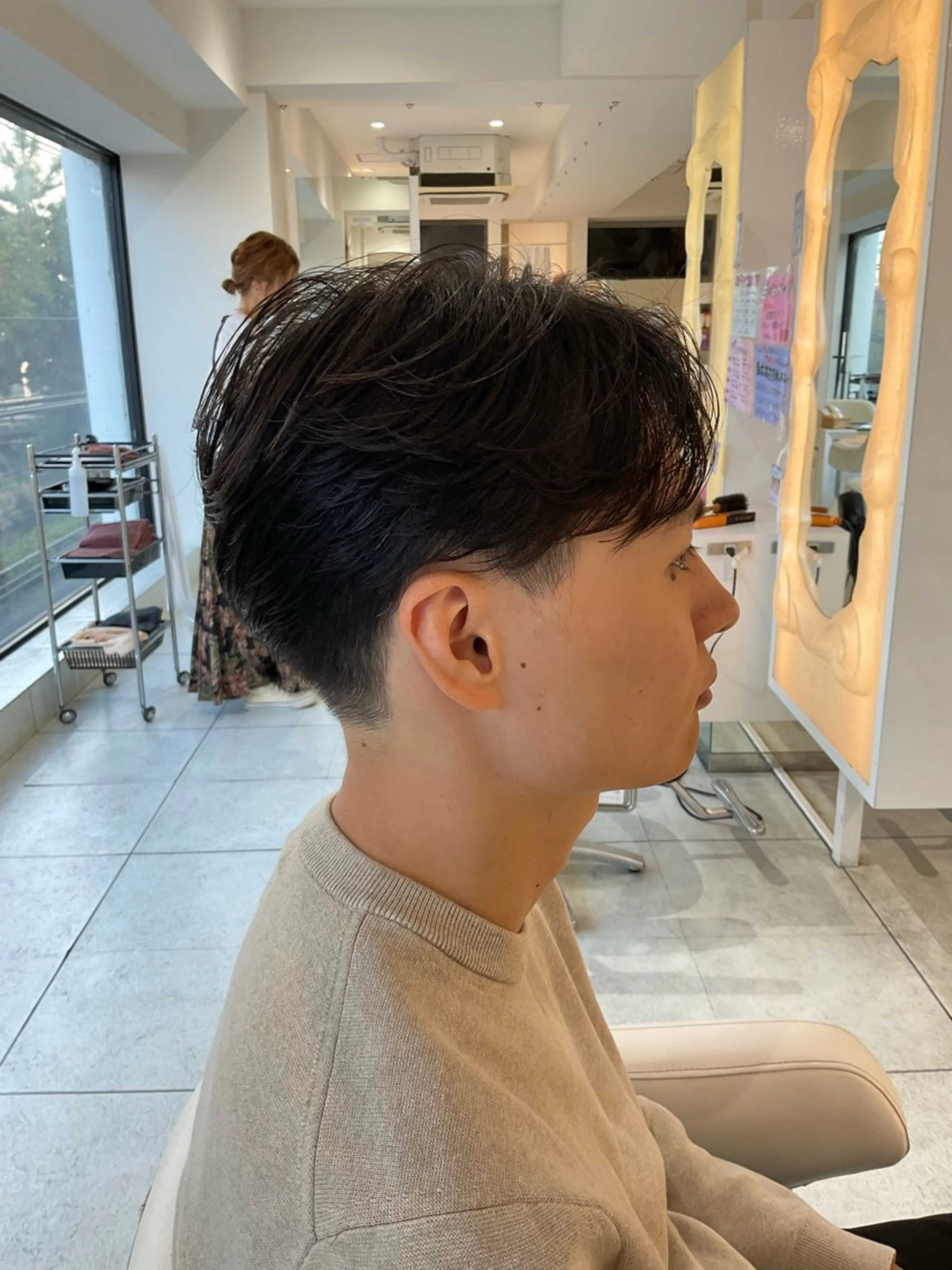 パーマ メンズ センターパート メンズパーマ 稲村 直也のヘアスタイル