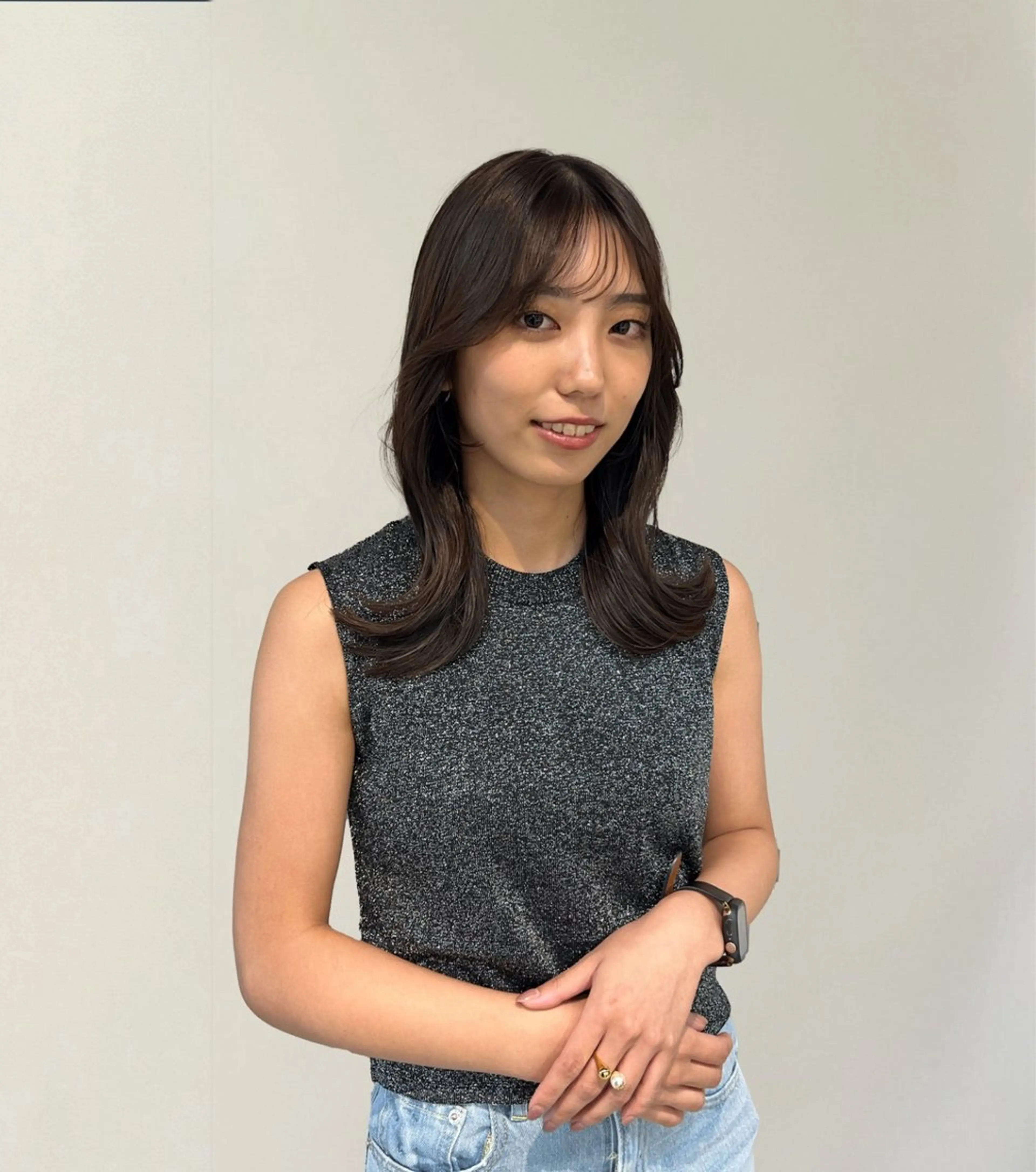 ミディアム カット ヘアカラー トリートメント 透明感カラー/恵比寿 /レイヤーカット大場のヘアスタイル