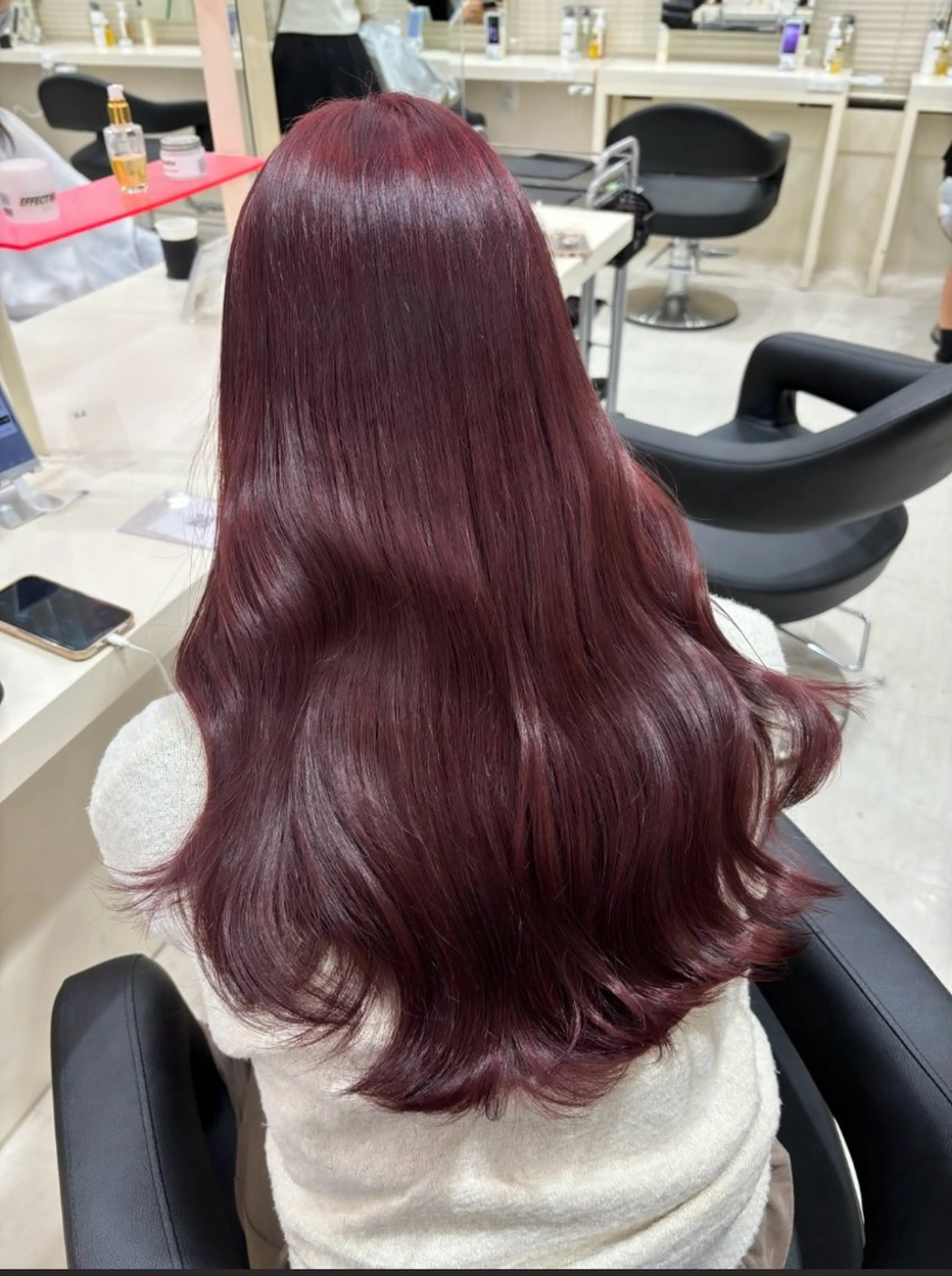 ロング カラー ヘアアレンジ ケアカラー ロング ヘアカラー ♥️暖色／深みレッド ♥️渋谷/らいるのヘアスタイル