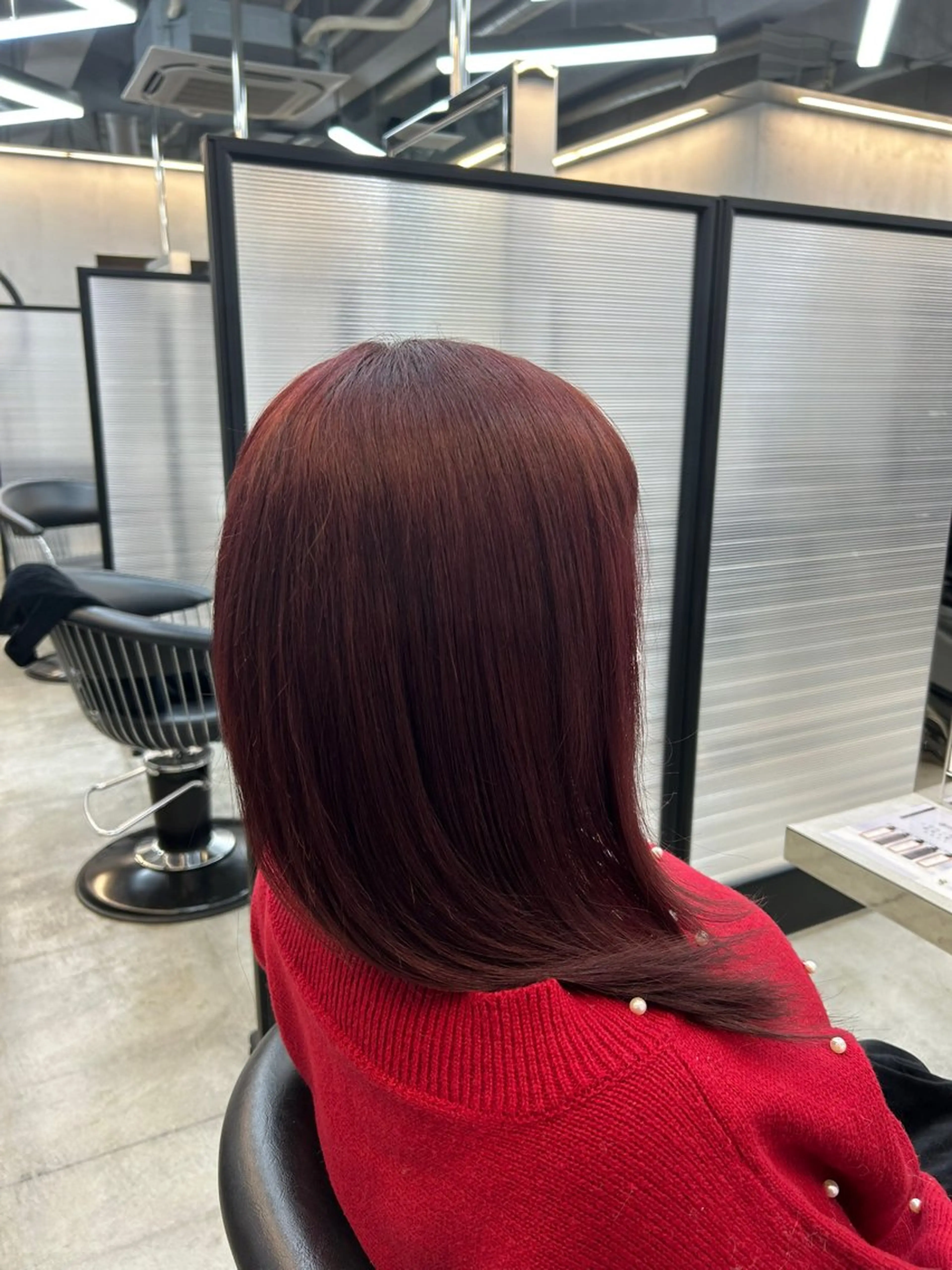 カラー レッドカラー 水戸/透明感カラー✨ 長谷川凌久のヘアスタイル