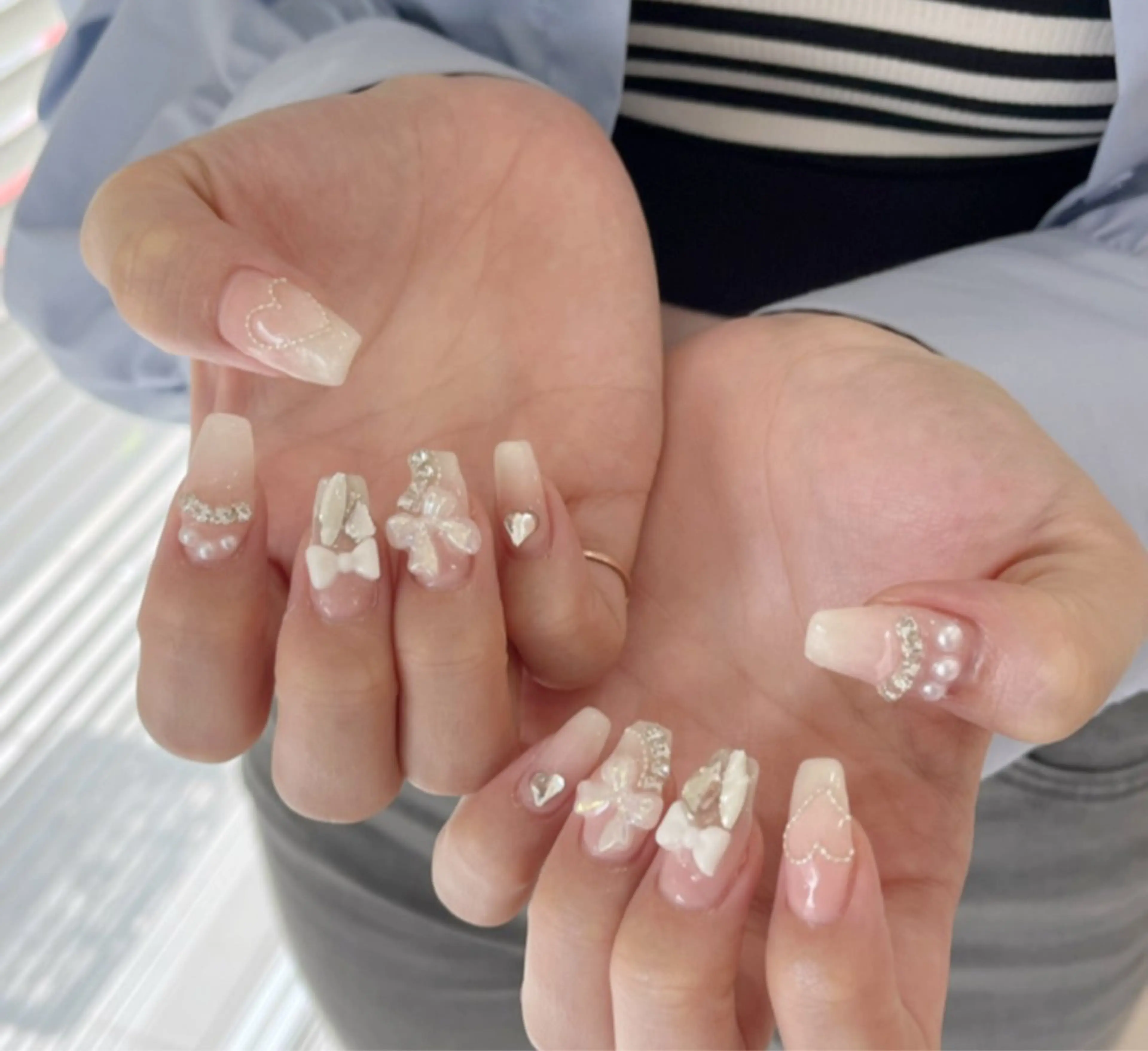 ネイル 長さ出し フットネイル ジェルネイル 韓国ネイル マグネットネイル #Amin nail salonのネイルデザイン
