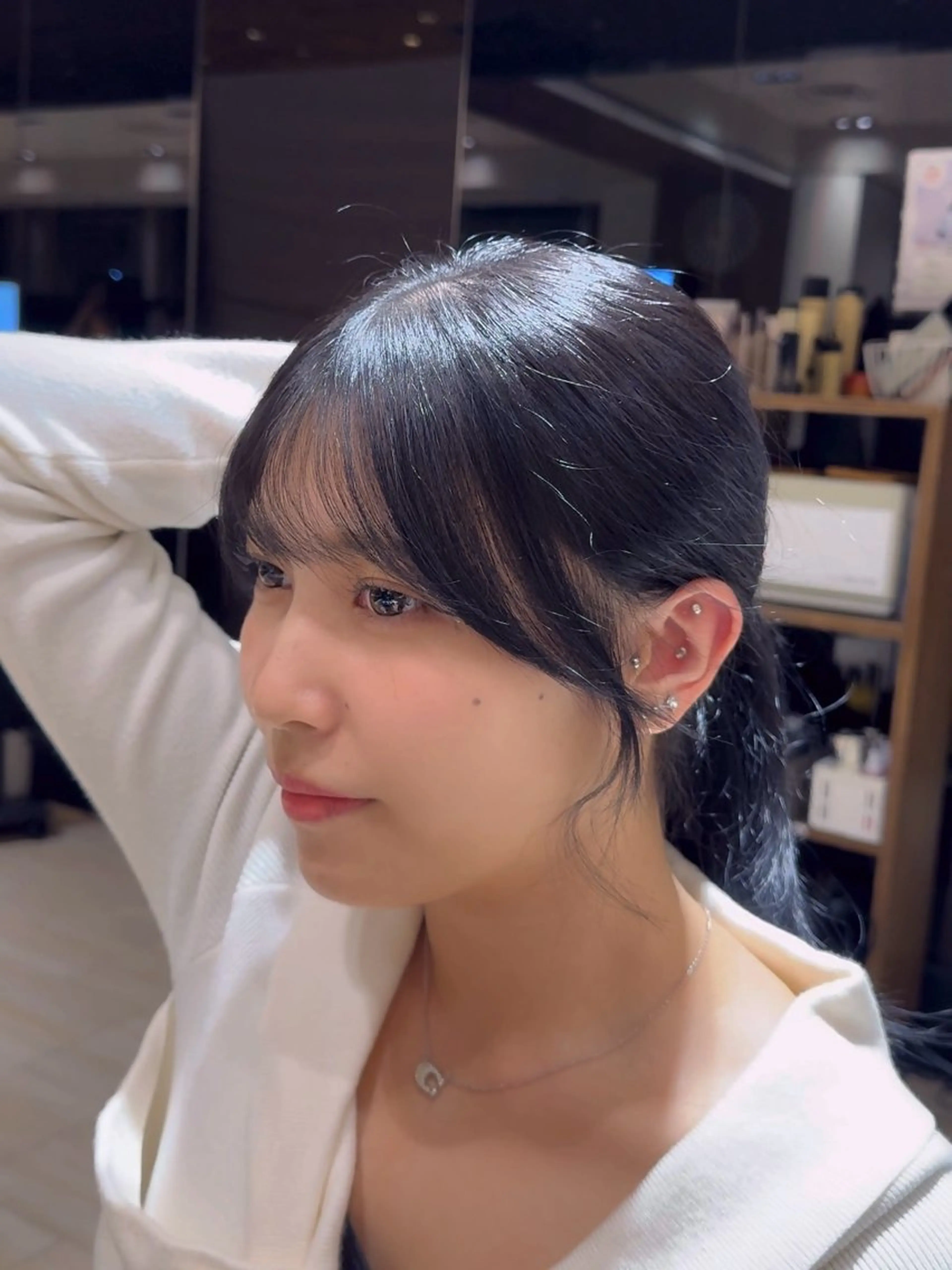 ミディアム カラー ヘアアレンジ カット ヘアカラー トリートメント 顔周り&ミディアム 特化/池袋/kokiのヘアスタイル