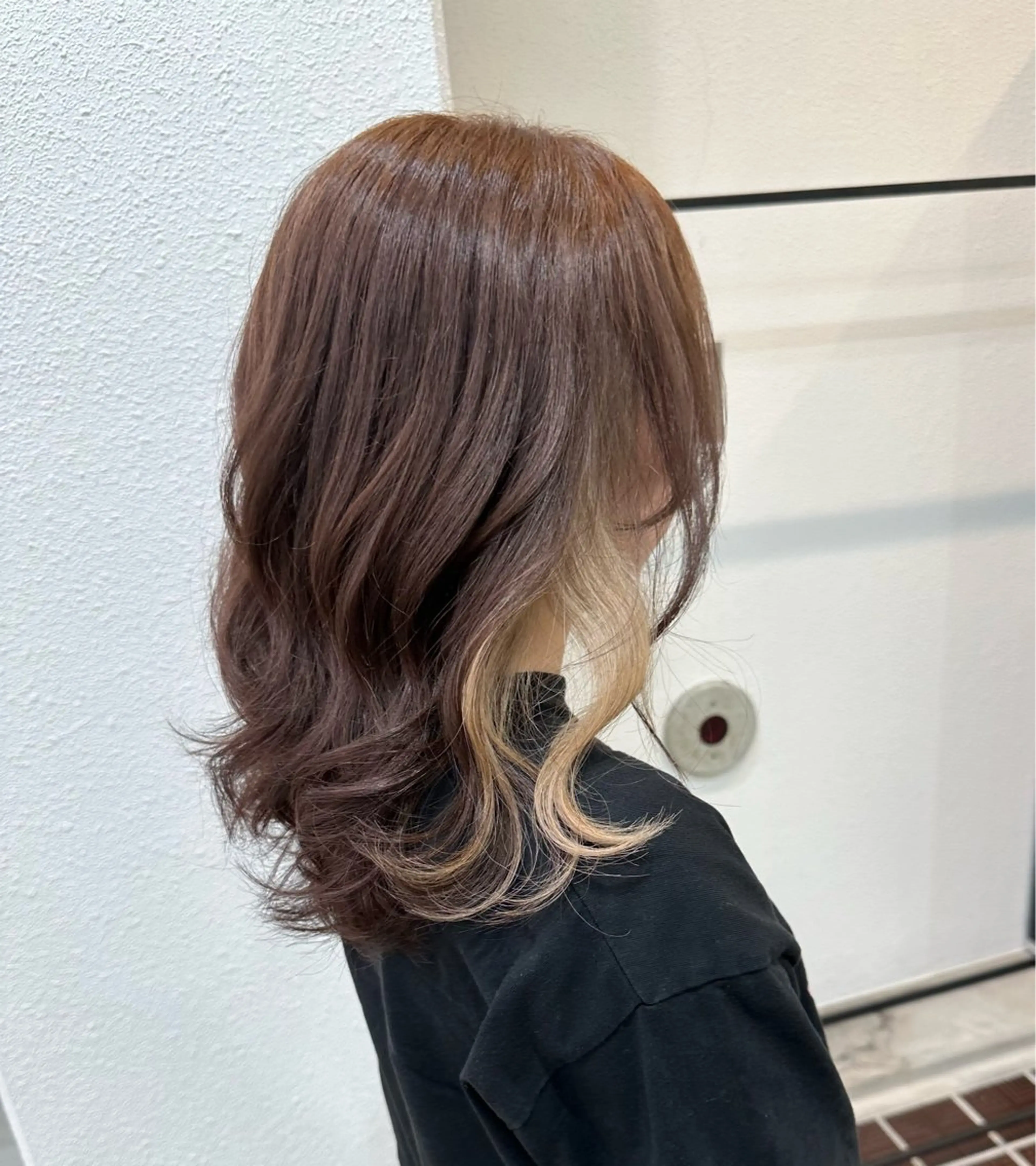 ミディアム ヘアカラー ブリーチカラー🦋‪ 田中さくらのヘアスタイル