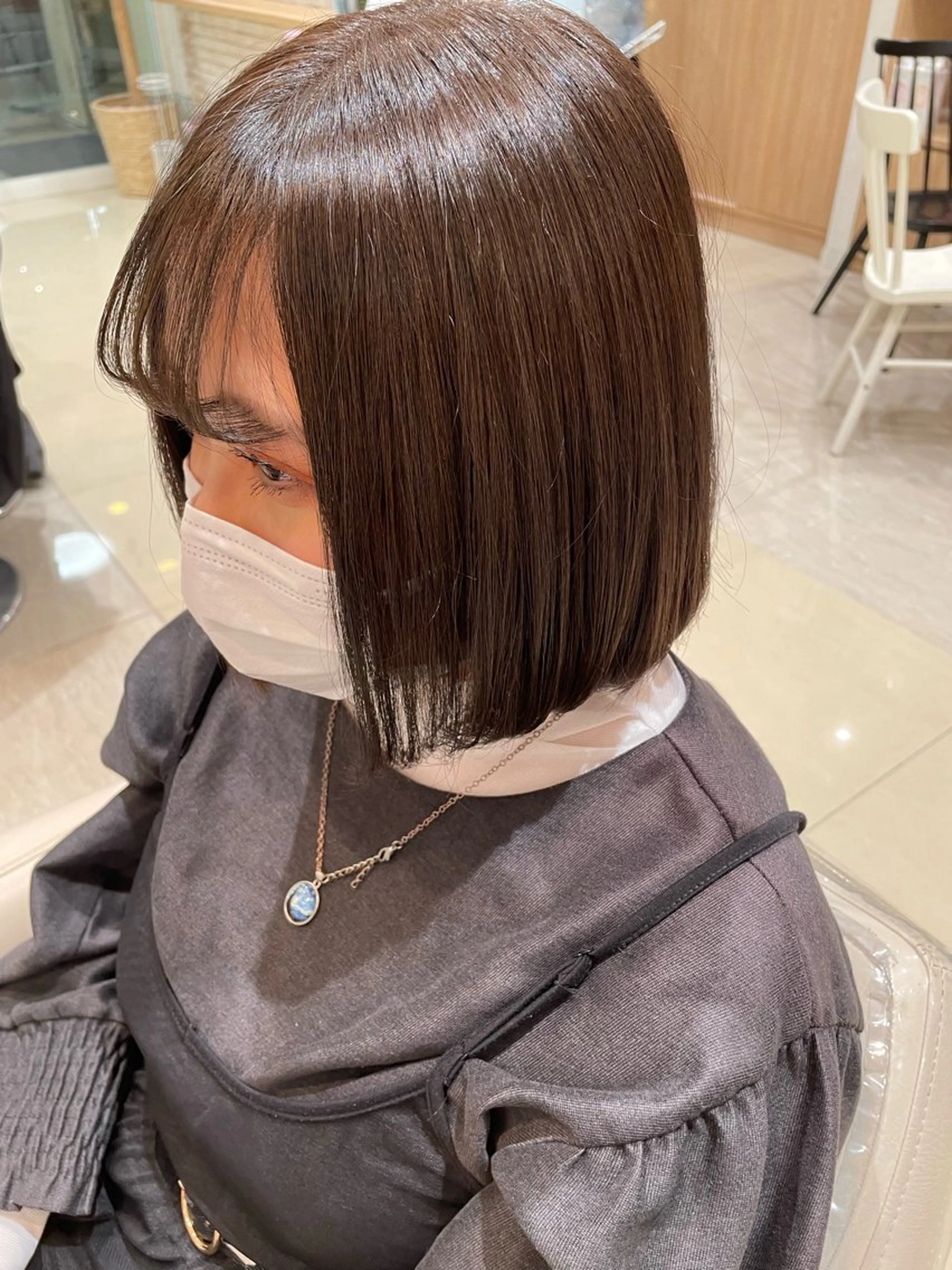 ショート ボブ レイヤー×ハイライト 🌷RINA🌷のヘアスタイル