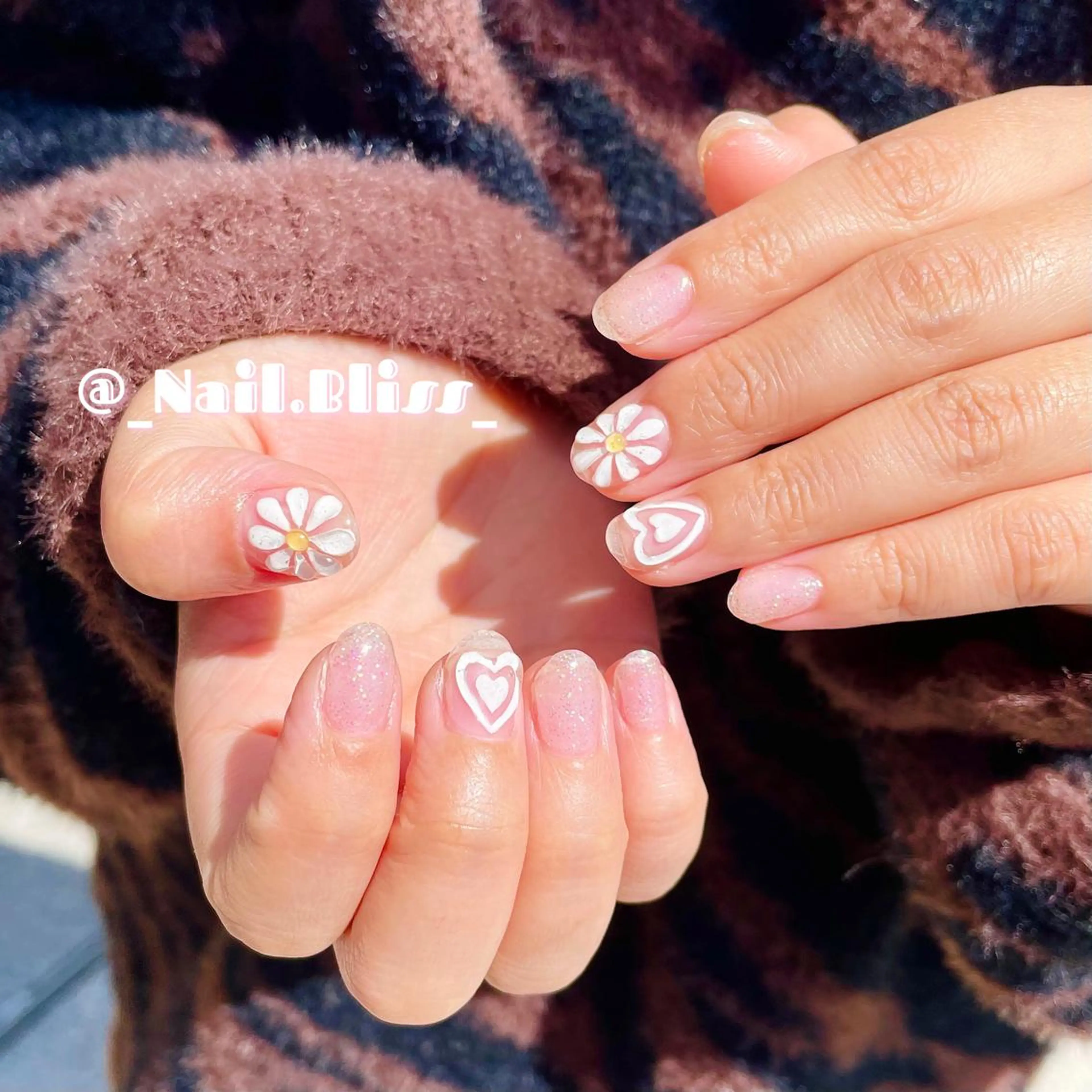 ネイル ハート ぷっくりネイル ハンドネイル NAIL BLISSのネイルデザイン