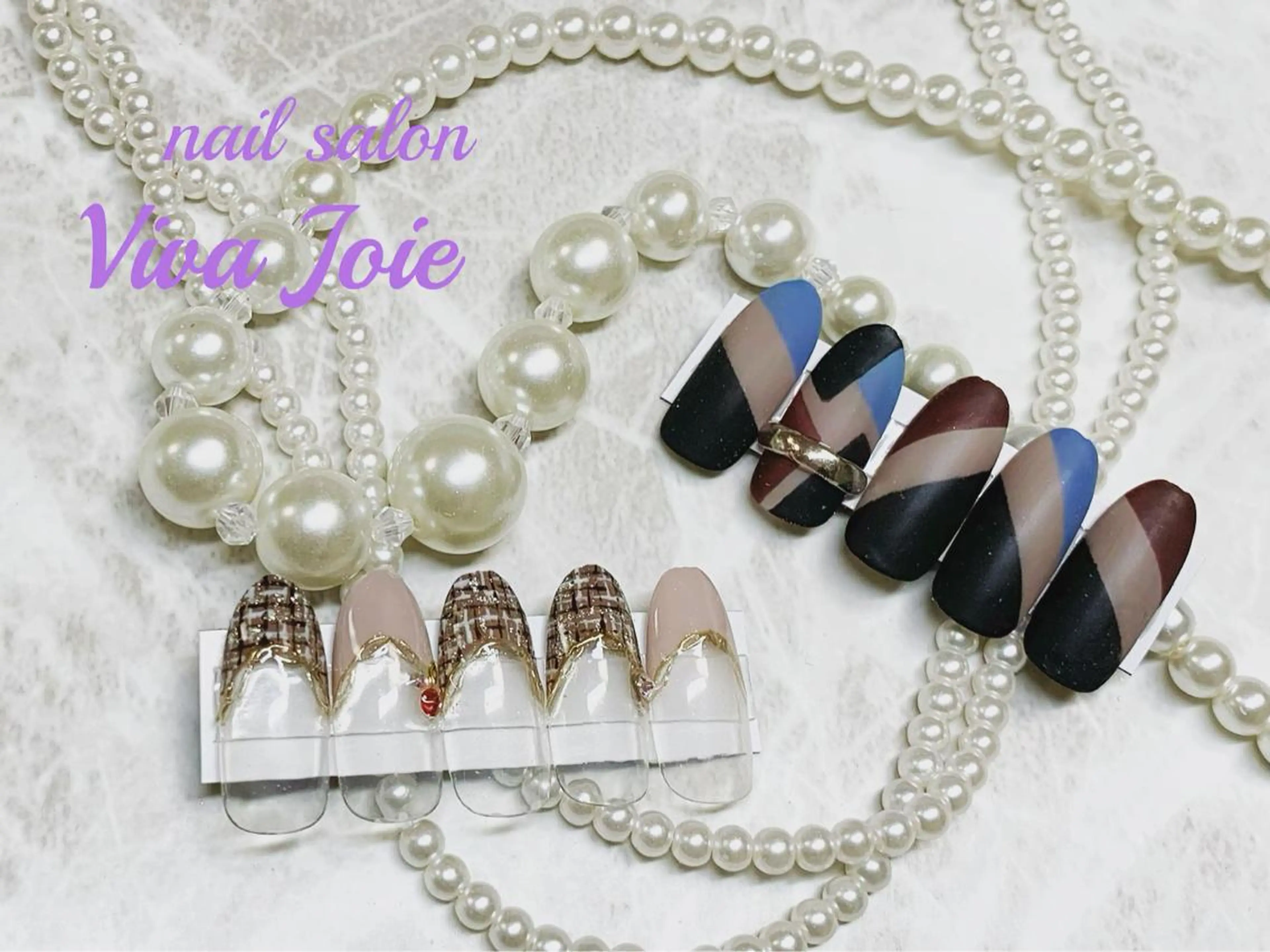 ネイル マットネイル ツイードネイル ハンドネイル Viva Joieのネイルデザイン