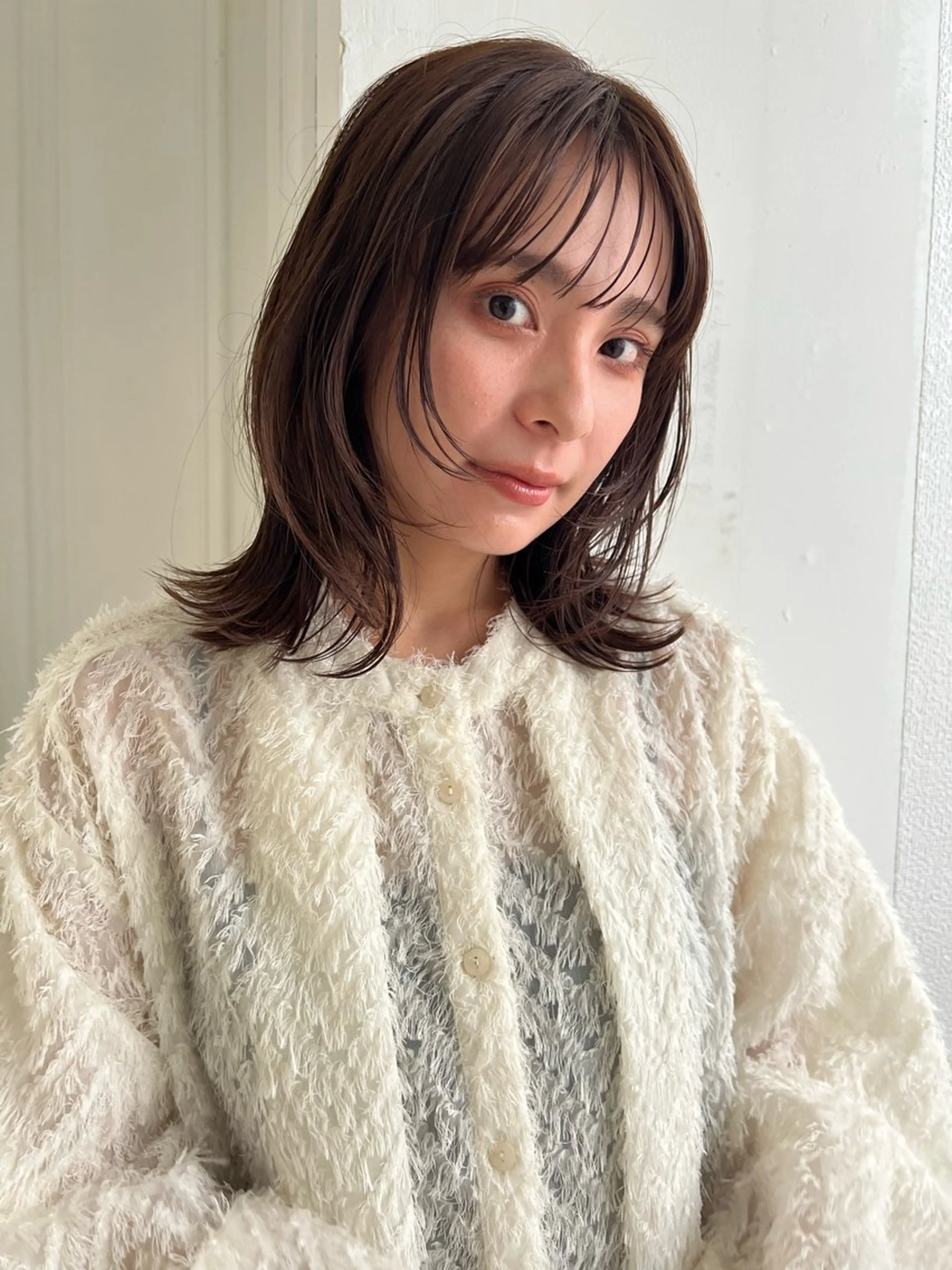 ミディアム くびれヘア ウルフカット apish パーマ/夏琳🌻のヘアスタイル