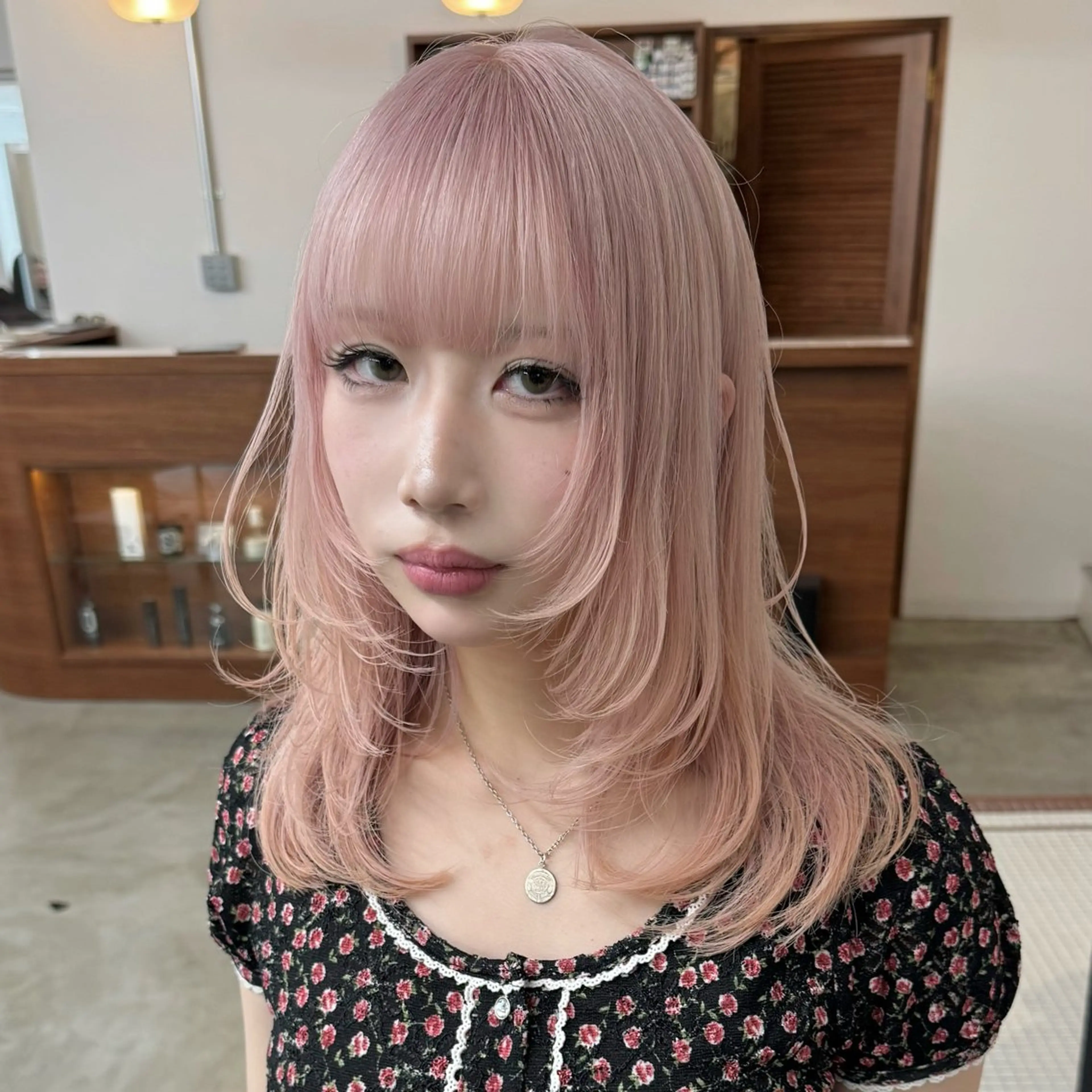 ミディアム カラー エクステモデル募集 💗大阪梅田/川上のヘアスタイル