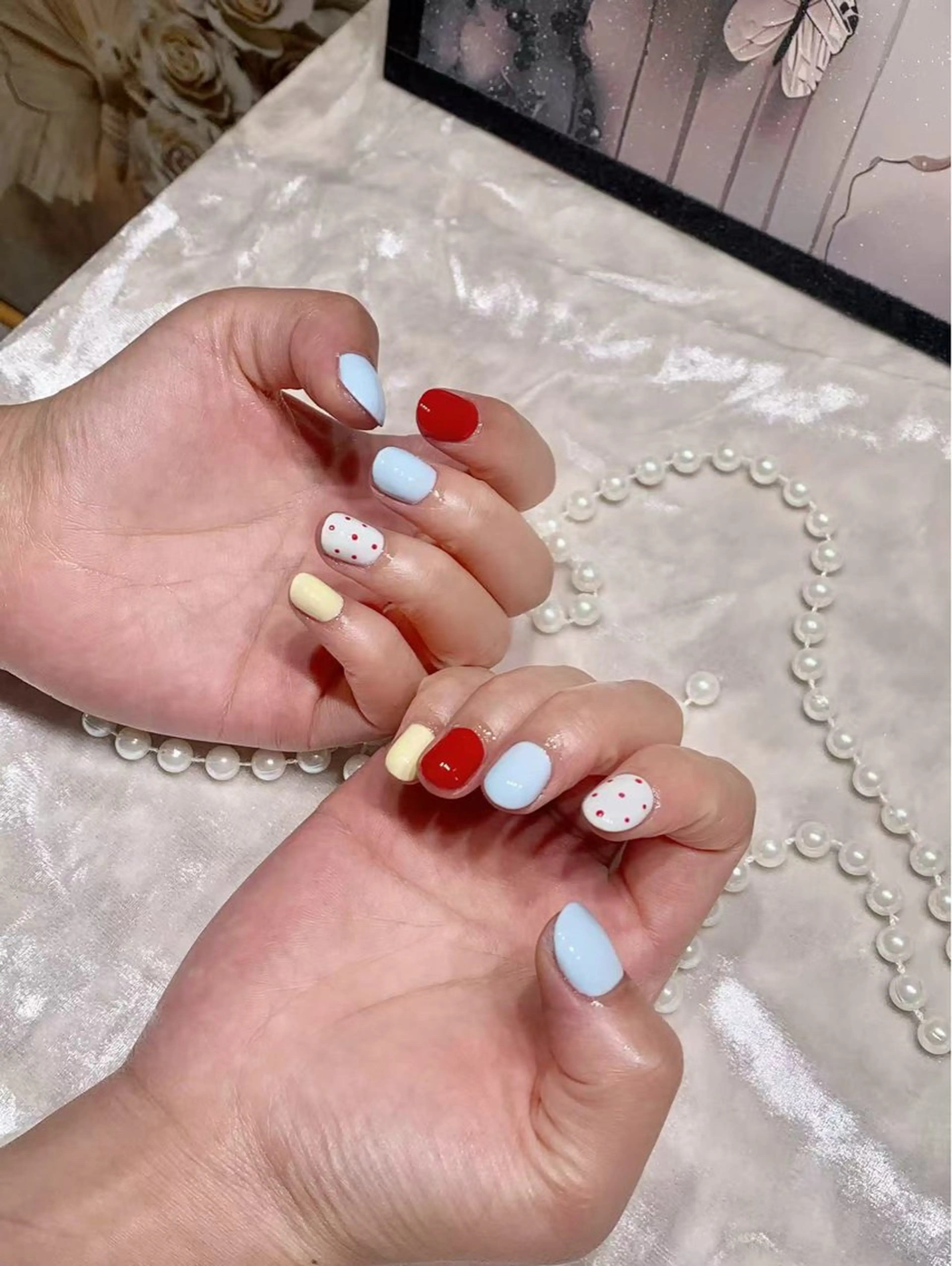 ネイル アートネイル フットネイル ジェルネイル ハート マグネットネイル Babarla Nailのネイルデザイン