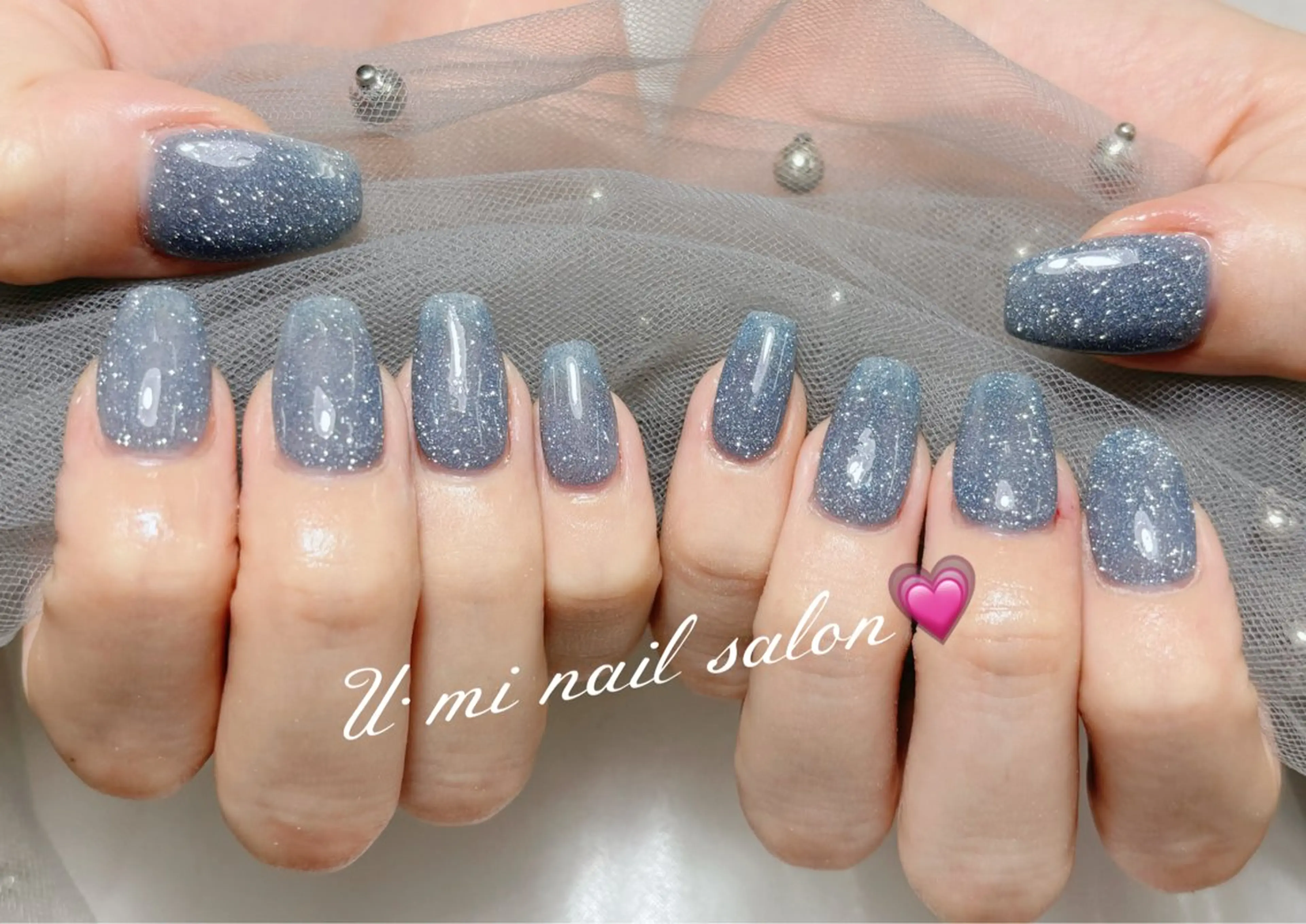 ネイル フラッシュネイル ワンカラーネイル U·Mi nail salon所属・U·Mi 上野御徒町容のネイルデザイン