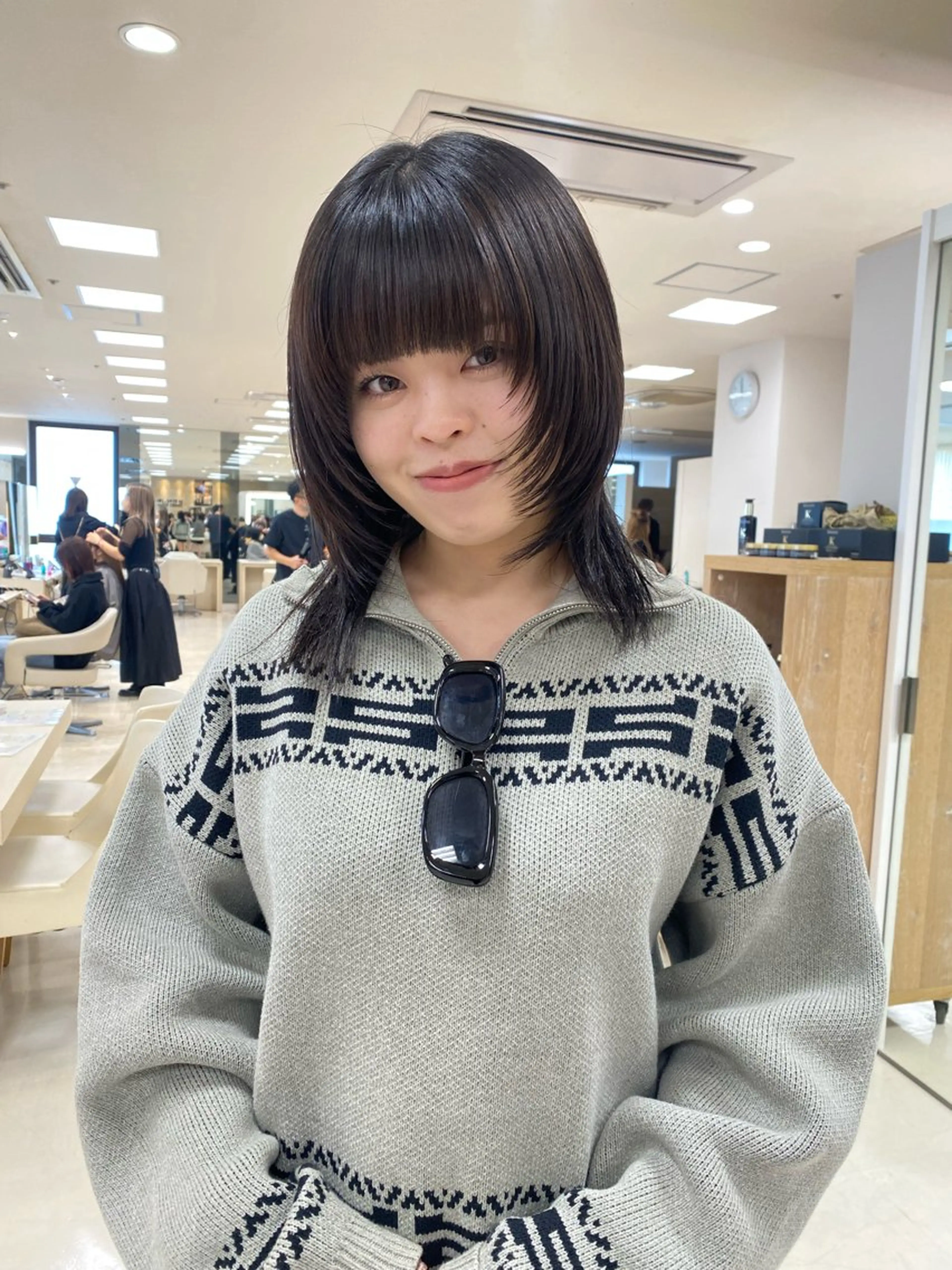 ミディアム ミディアムレイヤー 顔まわりレイヤー 韓国風ヘア レイヤーカット ウルフカット レイヤー/ウルフ🤎 mayo.のヘアスタイル