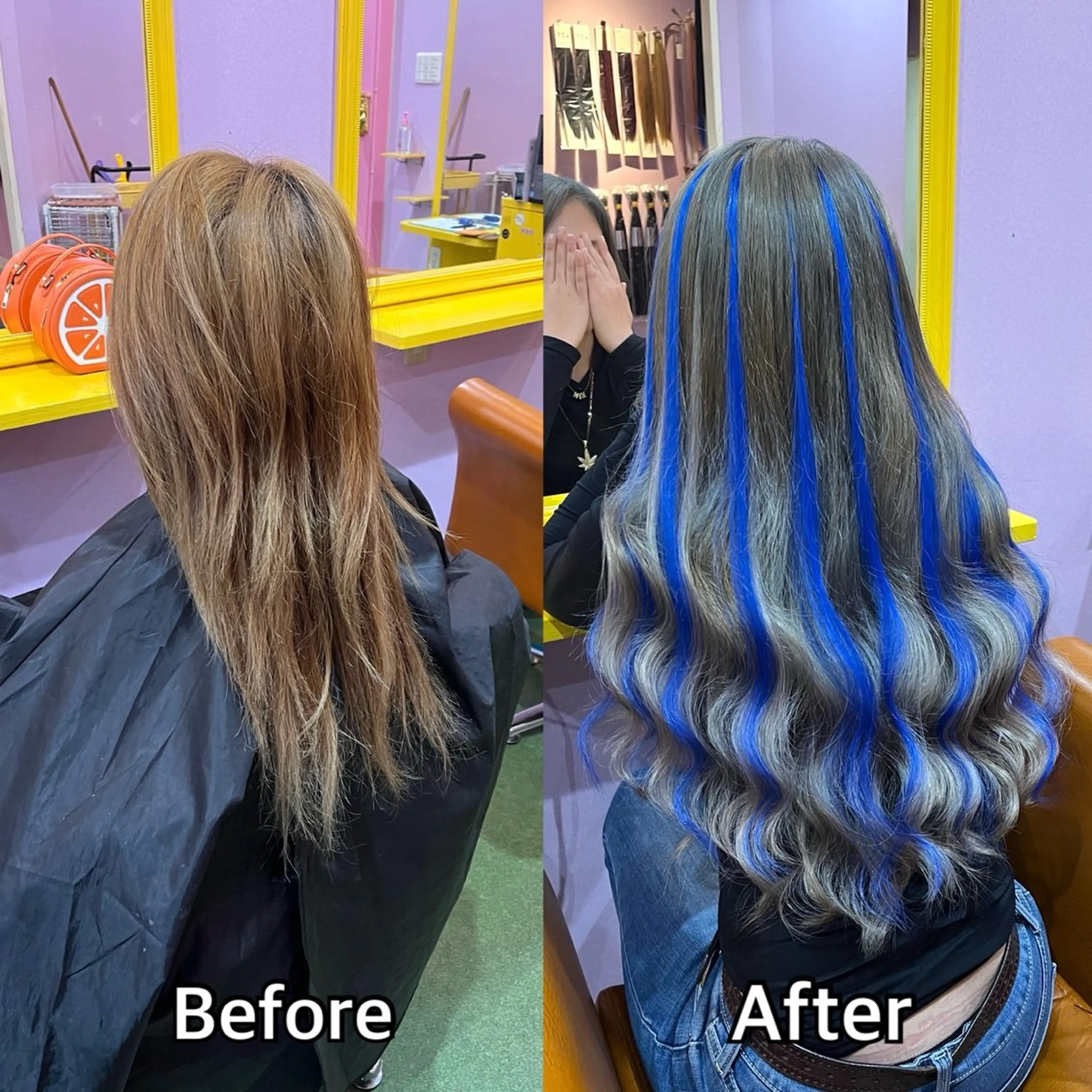 ロング シール＋ちび編み込み エクステ梅田🐨のヘアスタイル