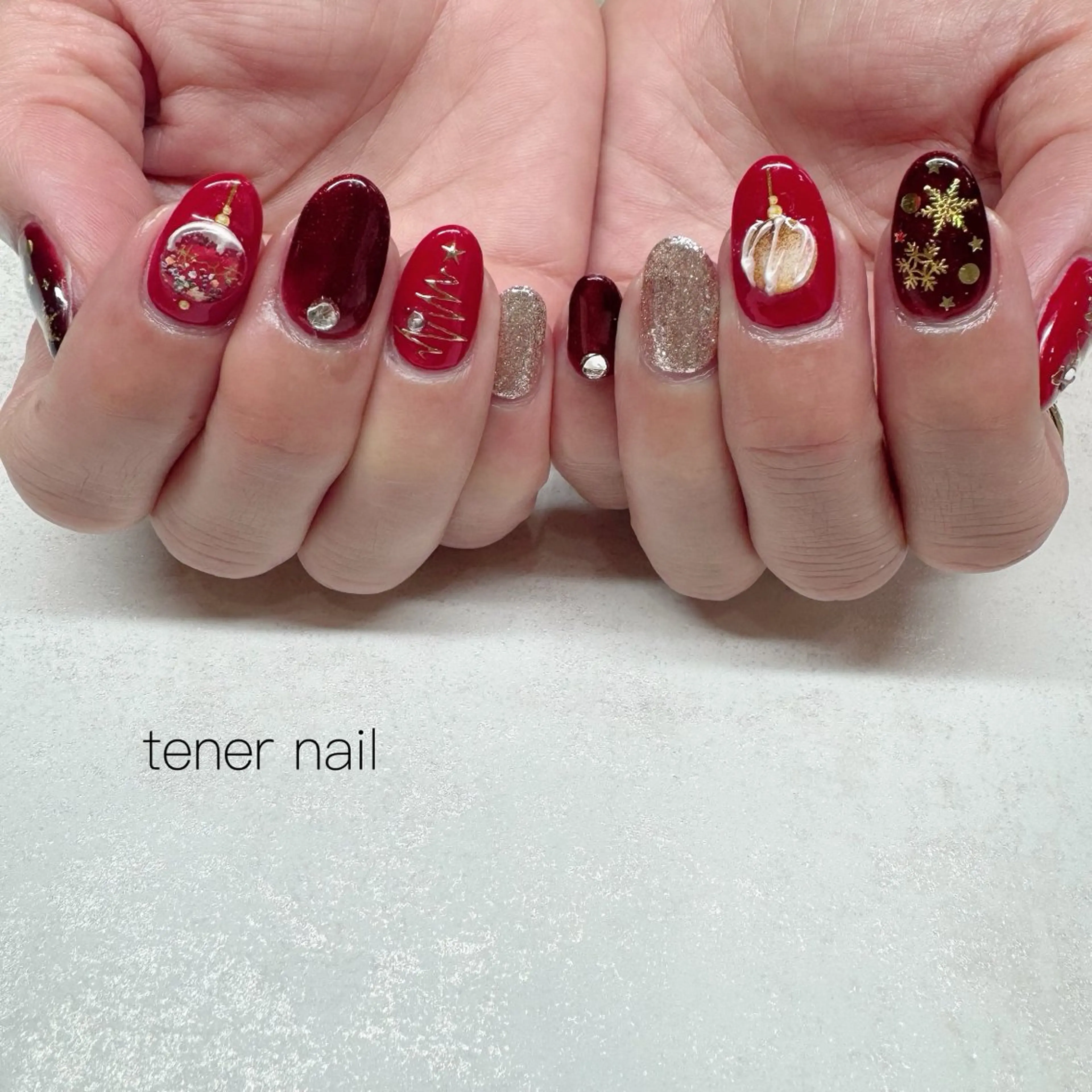 ネイル 冬ネイル クリスマス ハンドネイル テネルネイル tener nailのネイルデザイン