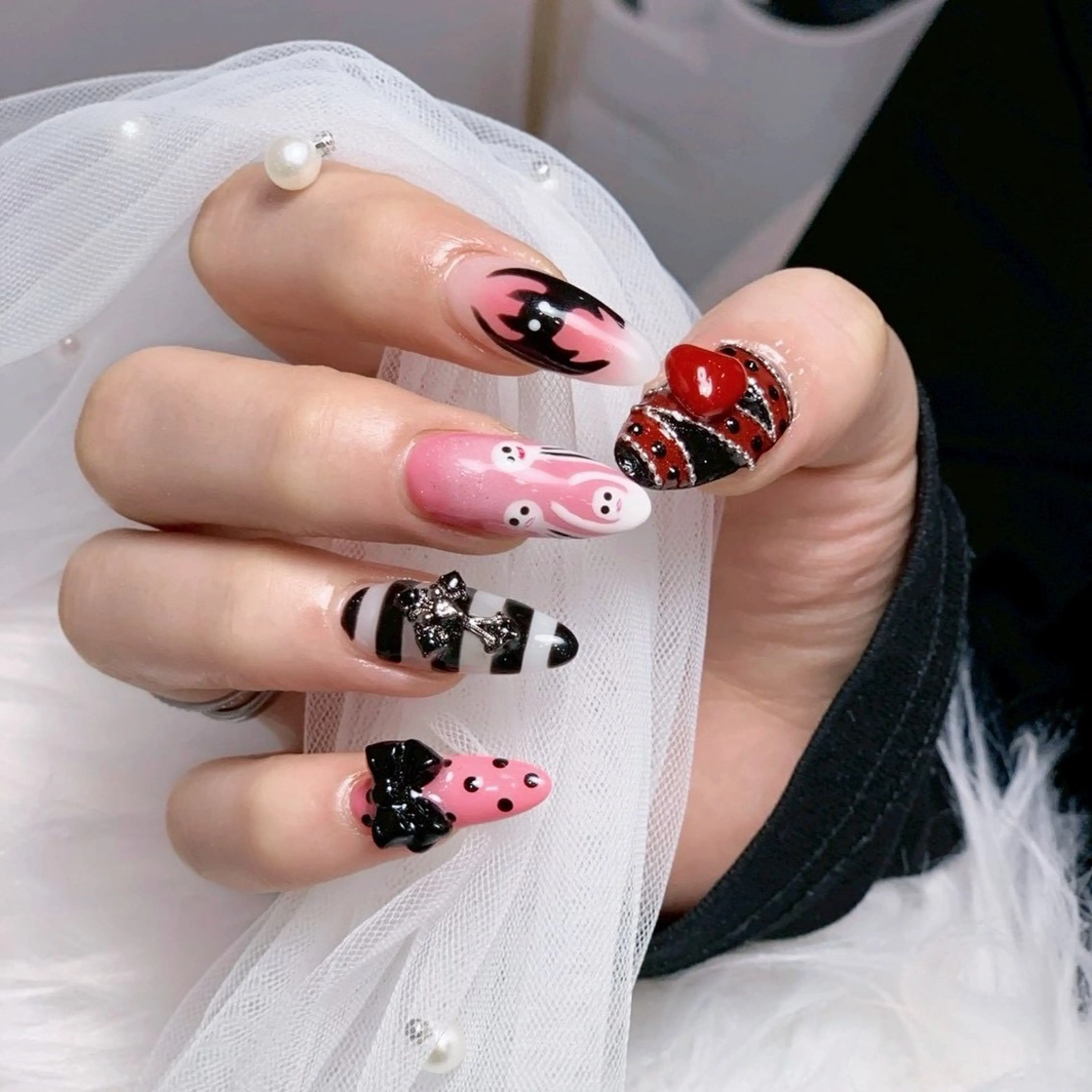 ネイル ハンドネイル HANA 長さだしのネイルデザイン