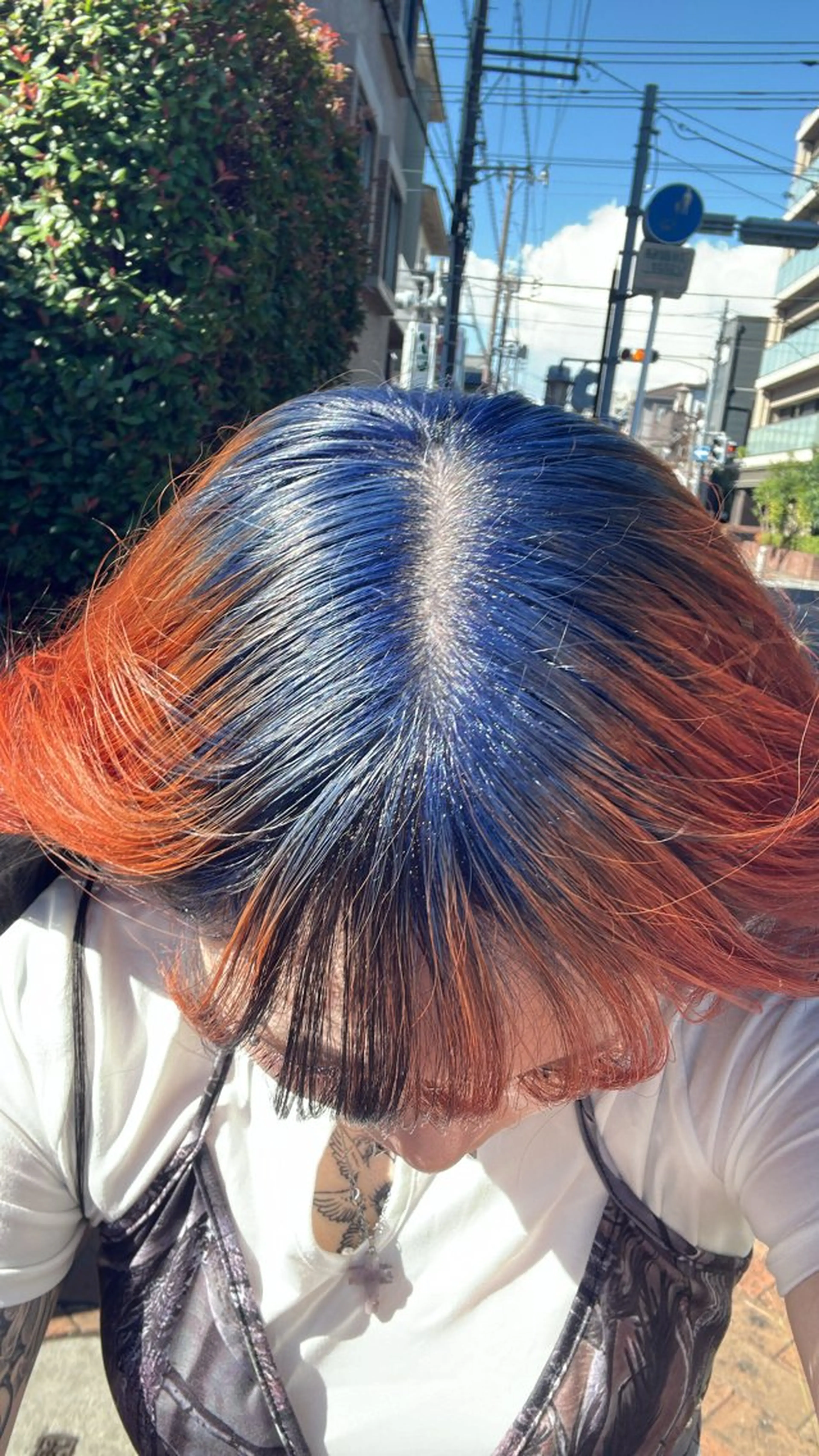 ロング カラー ヘアアレンジ ブリーチ オレンジ HART ✝️ マッピのヘアスタイル