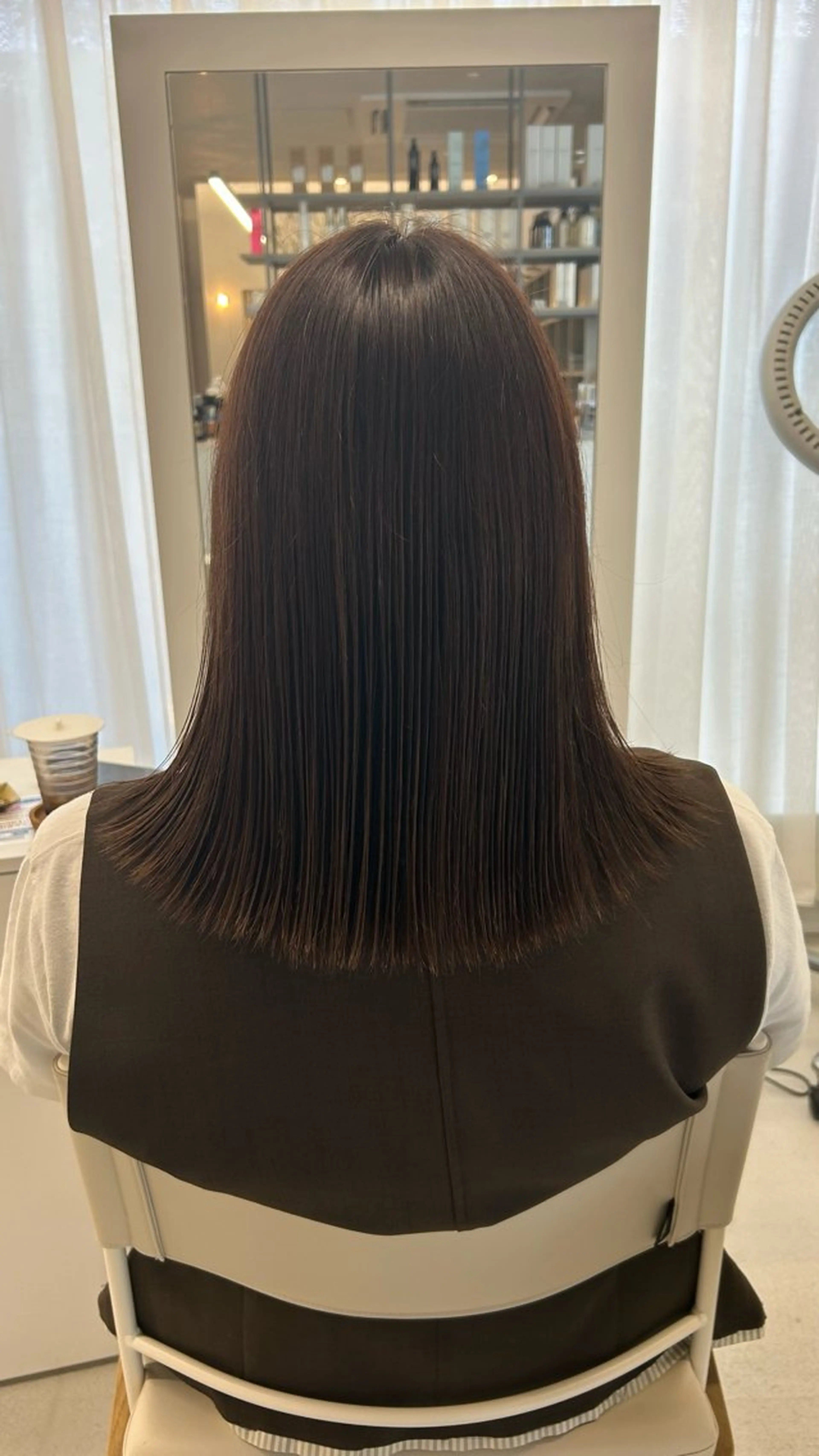 ミディアム カラー ブラウンカラー 透明感カラー ハイトーン/艶髪/ 暗髪/韓国/sanaのヘアスタイル