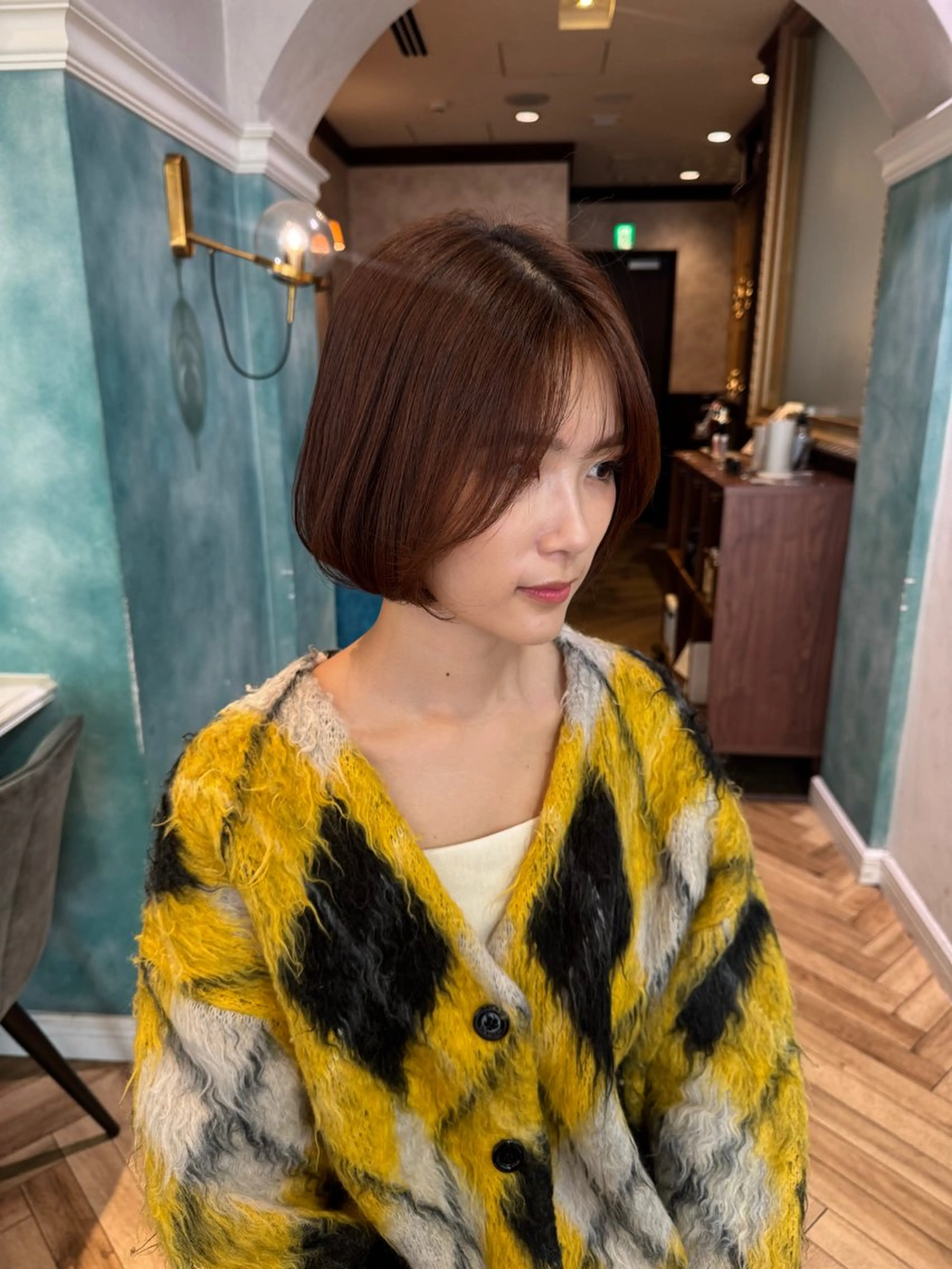 ショート カット ヘアカラー トリートメント ボブ/透明感カラー /艶髪/しなる🌷のヘアスタイル