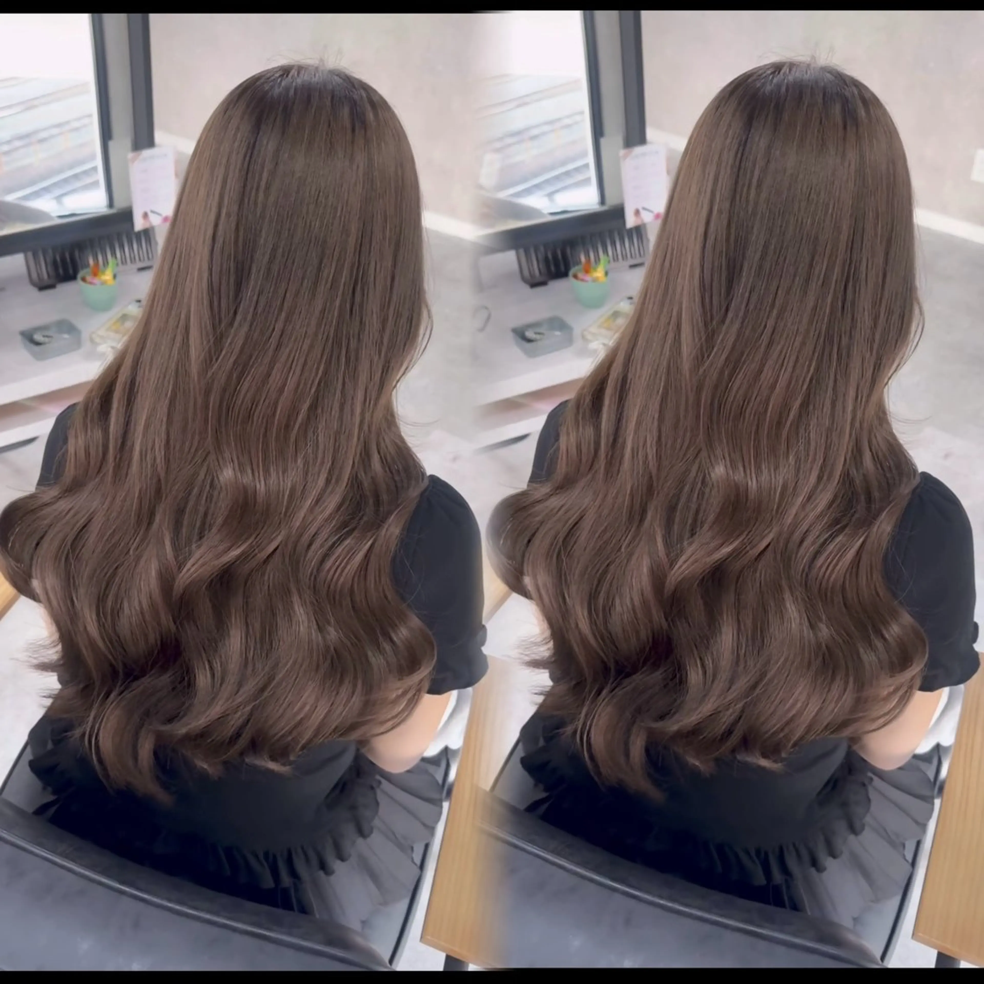 ロング カラー アッシュ アッシュブラウン ベージュカラー 黒髪 ブリーチ 赤み無し柔らかカラー 【梅田】madokaのヘアスタイル