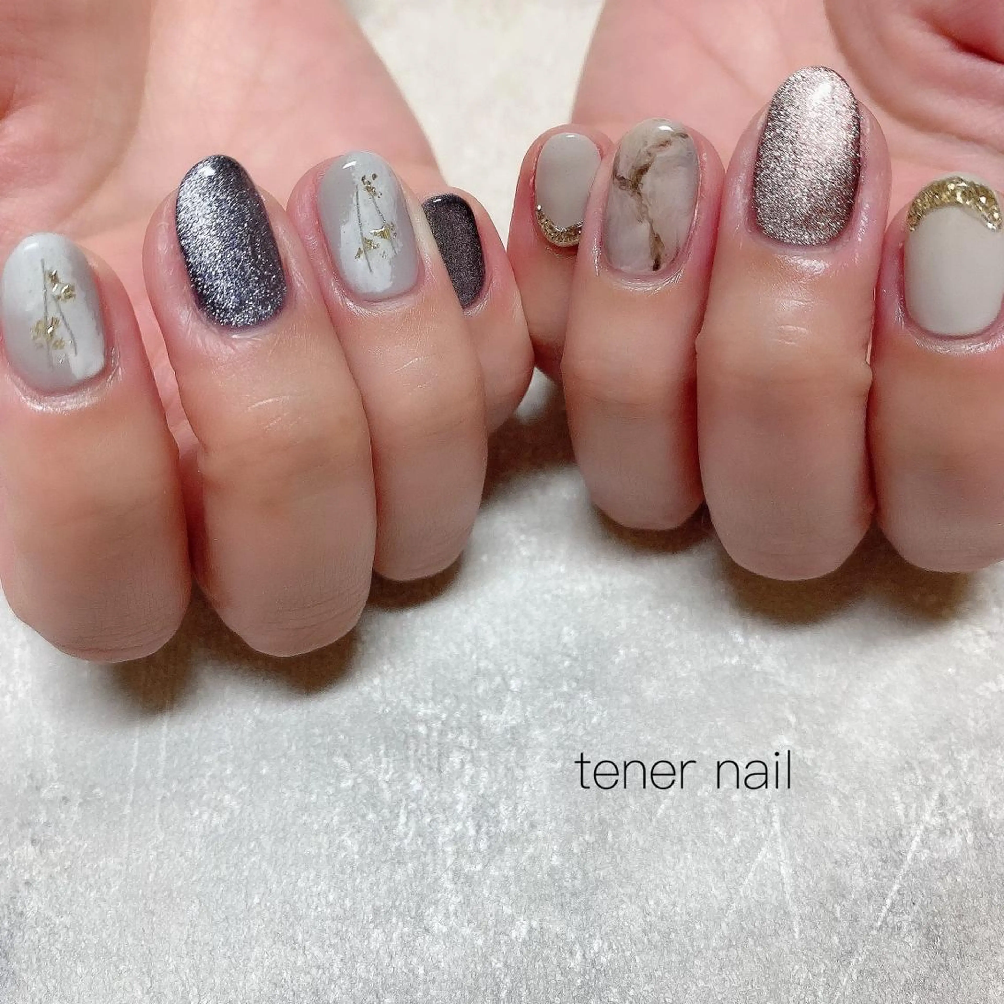 ネイル マグネットネイル 大理石ネイル(マーブル) テネルネイル tener nailのネイルデザイン
