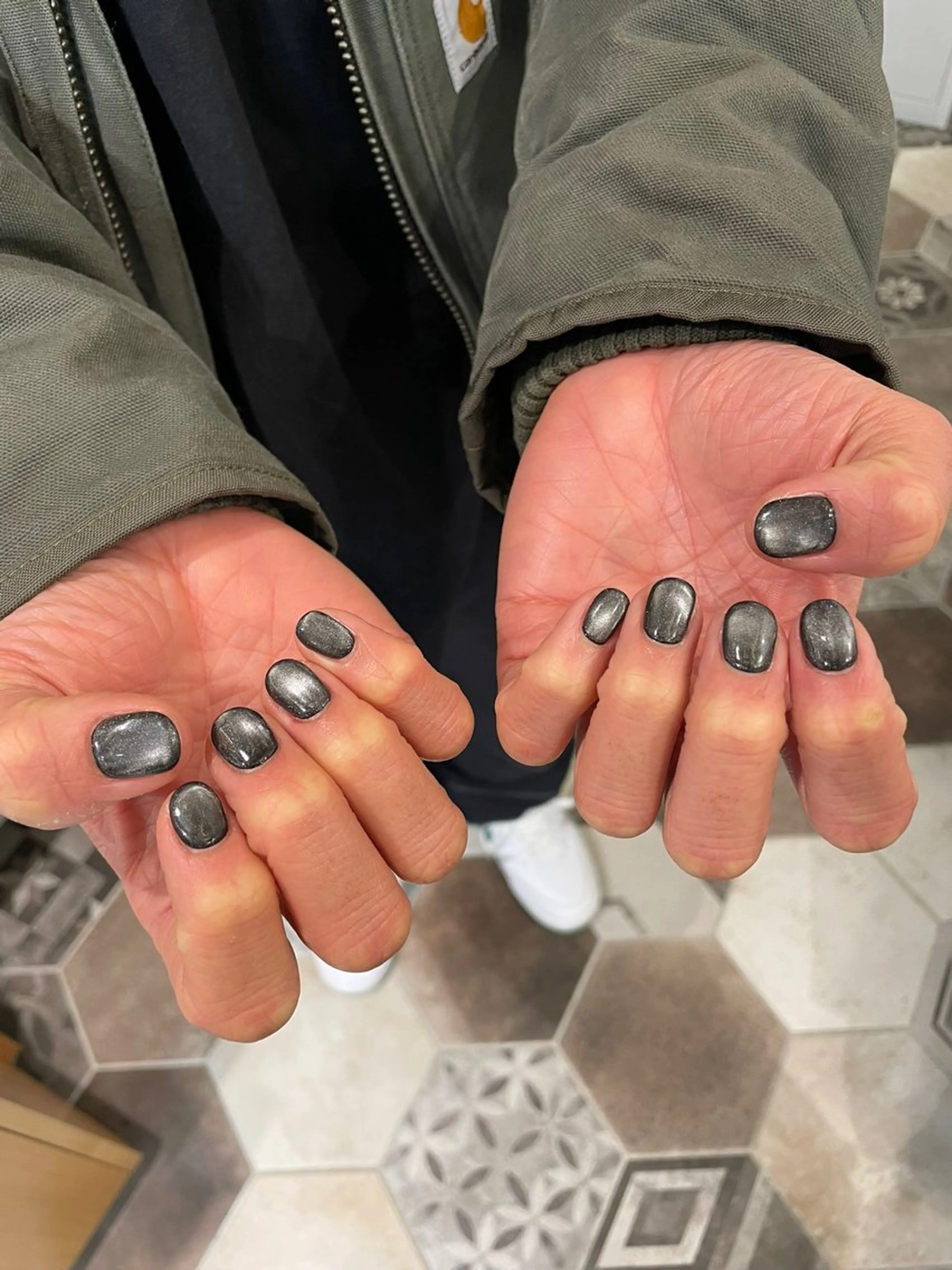 ネイル マグネットネイル メンズネイル DISCO HAIR bello NAILのネイルデザイン