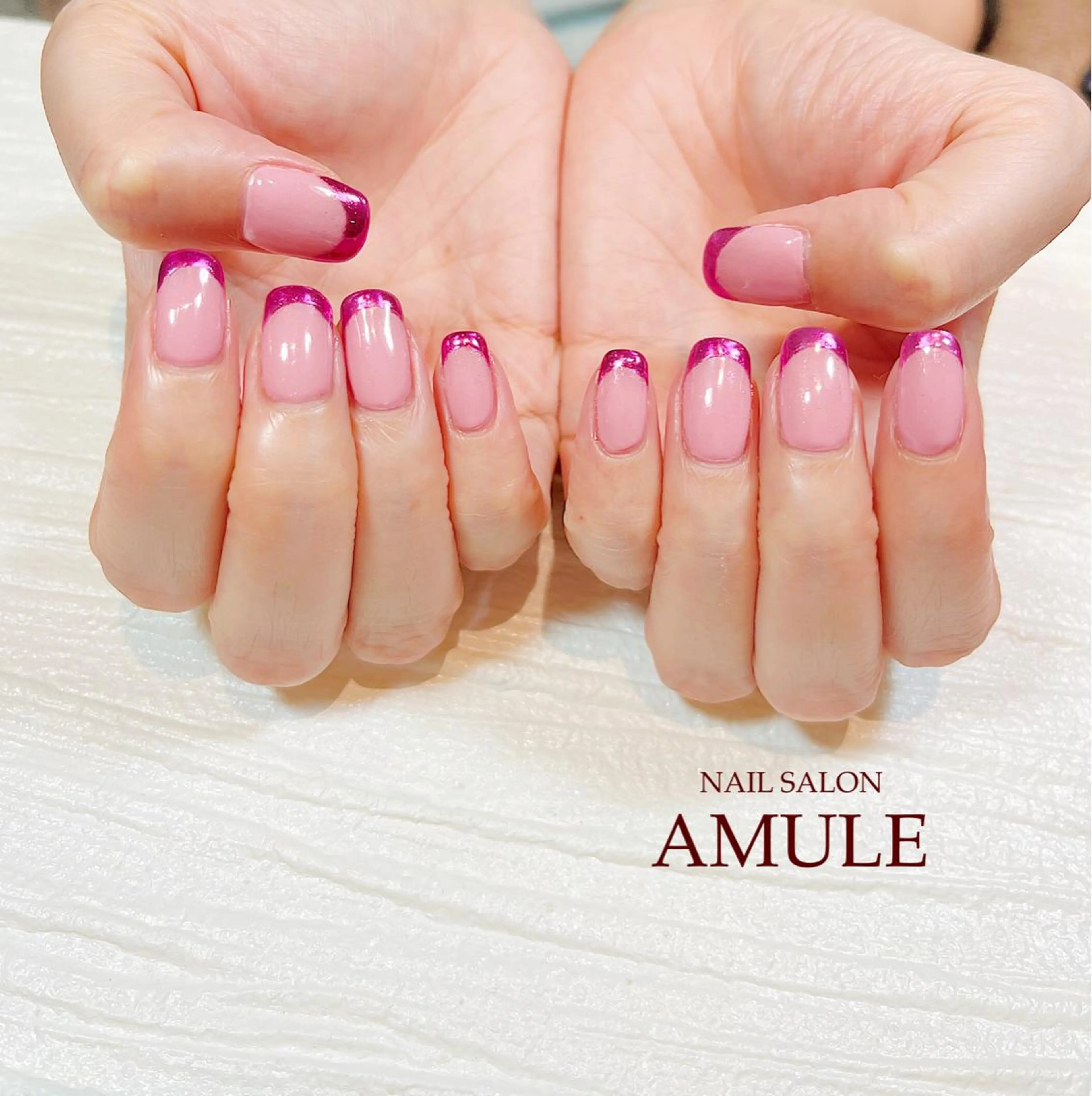ネイル ジェルネイル ミラーネイル ワンカラーネイル ハンドネイル NAILSALON AMULEのネイルデザイン