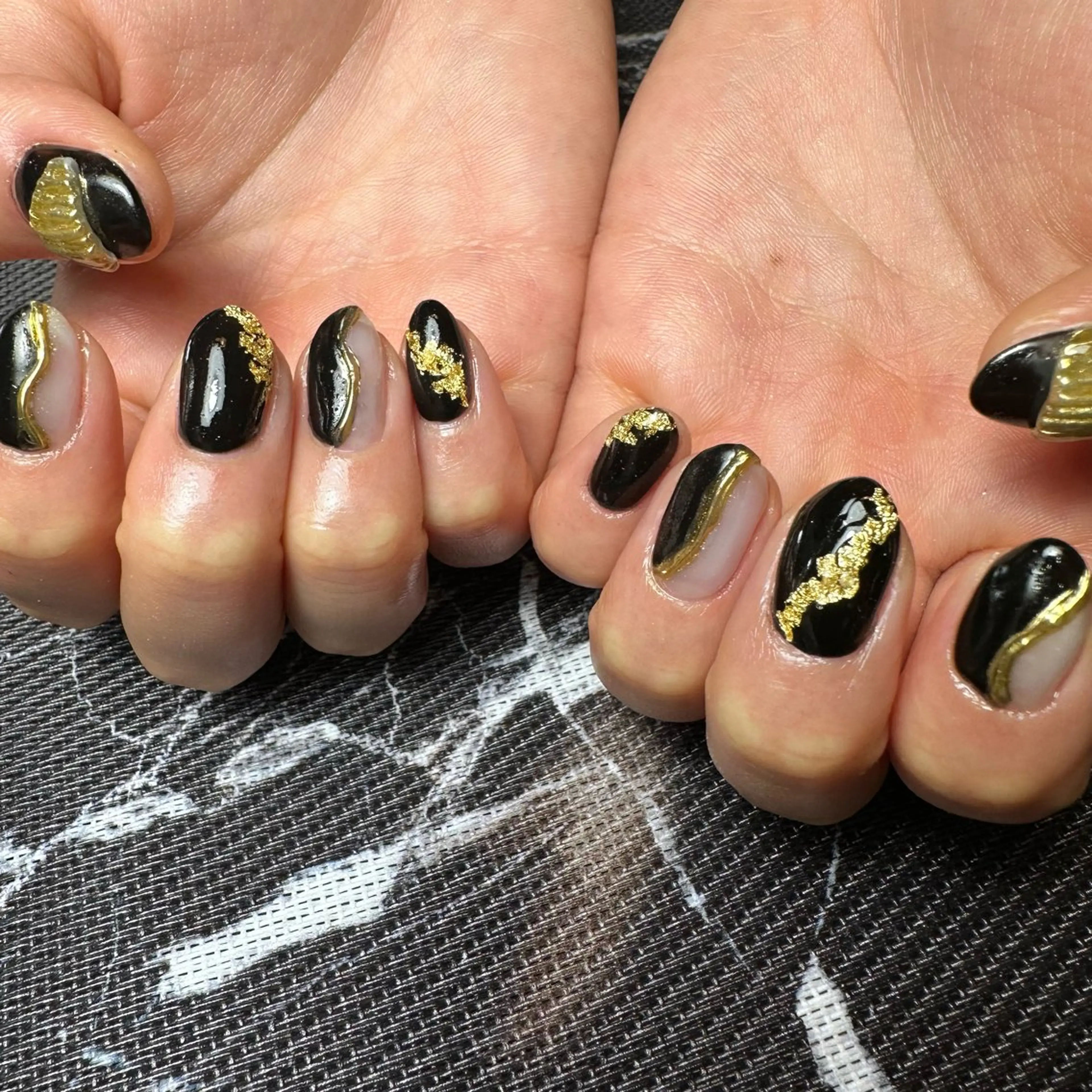 ネイル 成人式 ショートネイル nail salon 凪のネイルデザイン