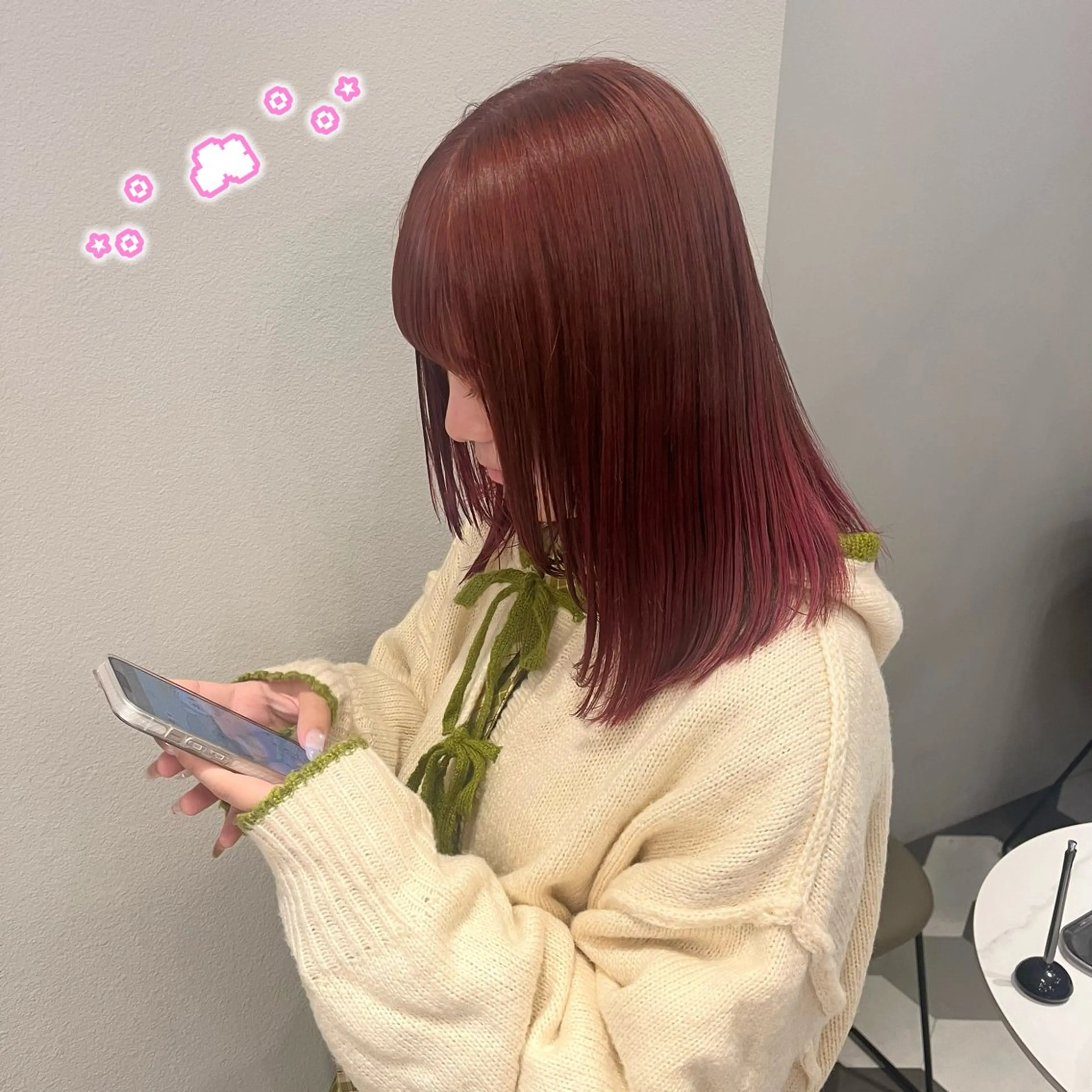 ミディアム カラー ヘアカラー 顔周り/ガーリー /ヘアメ/あつはのヘアスタイル