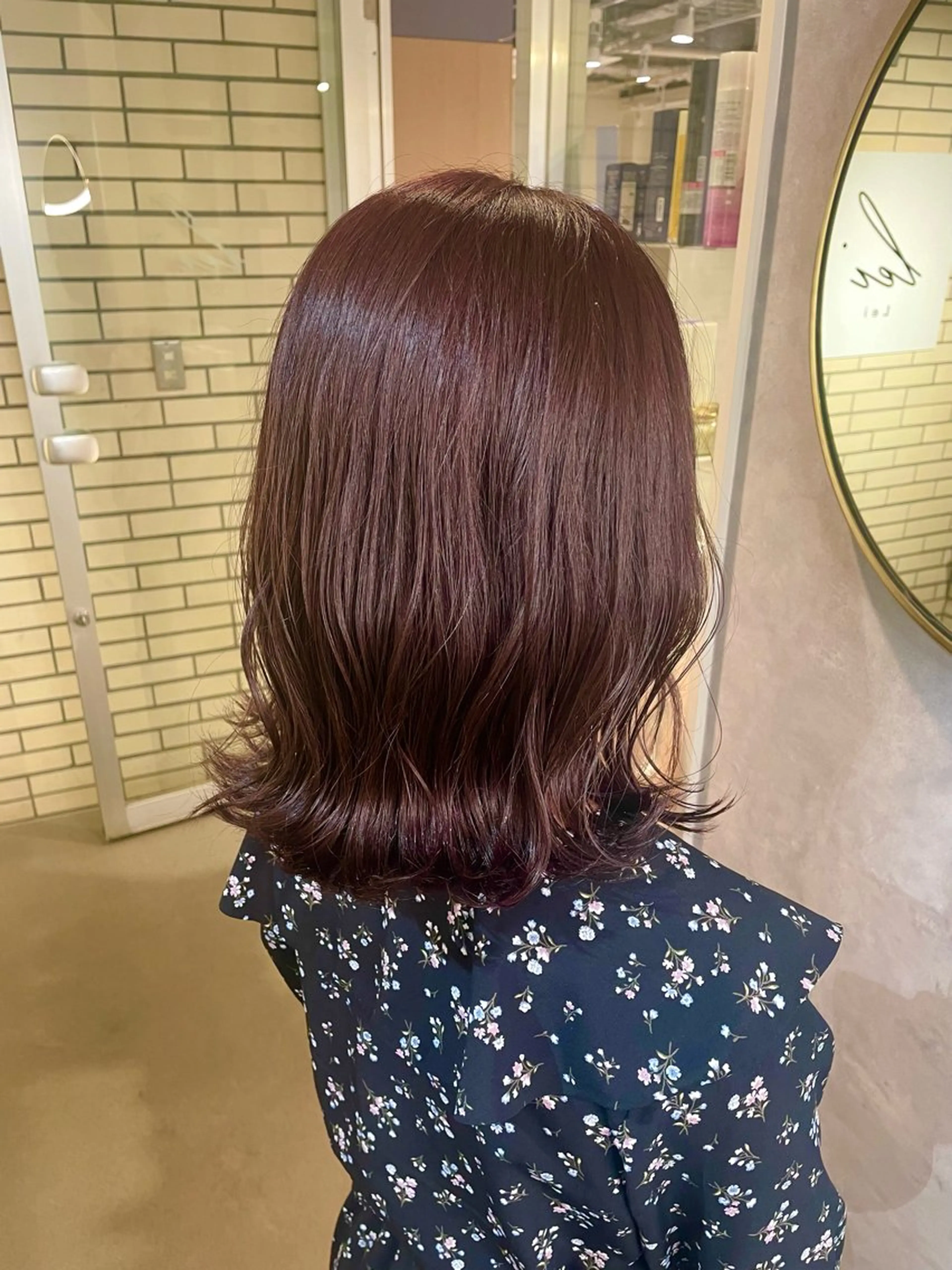 ミディアム カラー ブリーチ ブリーチなしカラー ピンクカラー 黒田 優里 🎀🫧のヘアスタイル