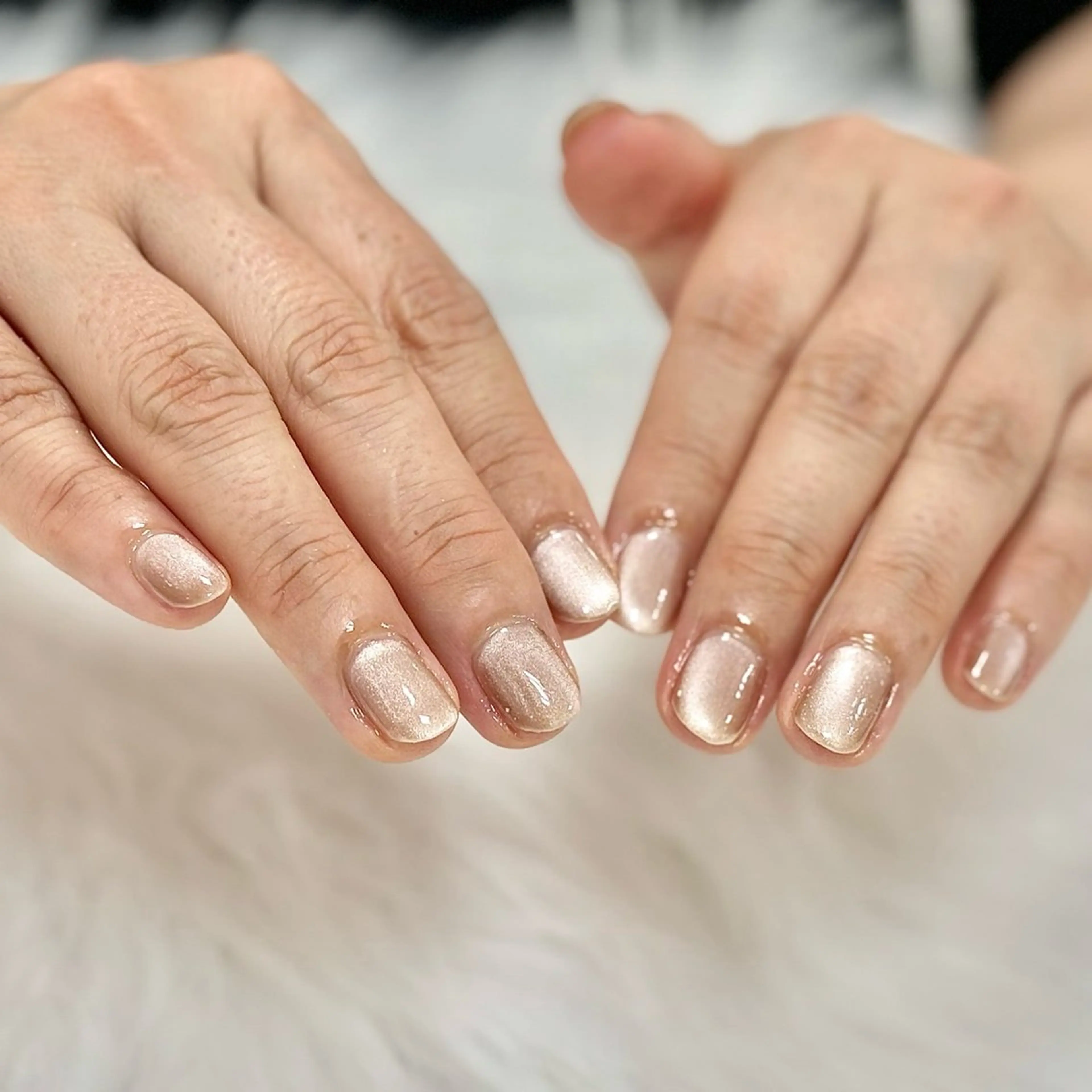 ネイル ブラウン ラメ(グリッター) マグネットネイル マグネットワンカラー ワンカラーネイル ハンドネイル PROVE NAIL 爪整体のネイルデザイン