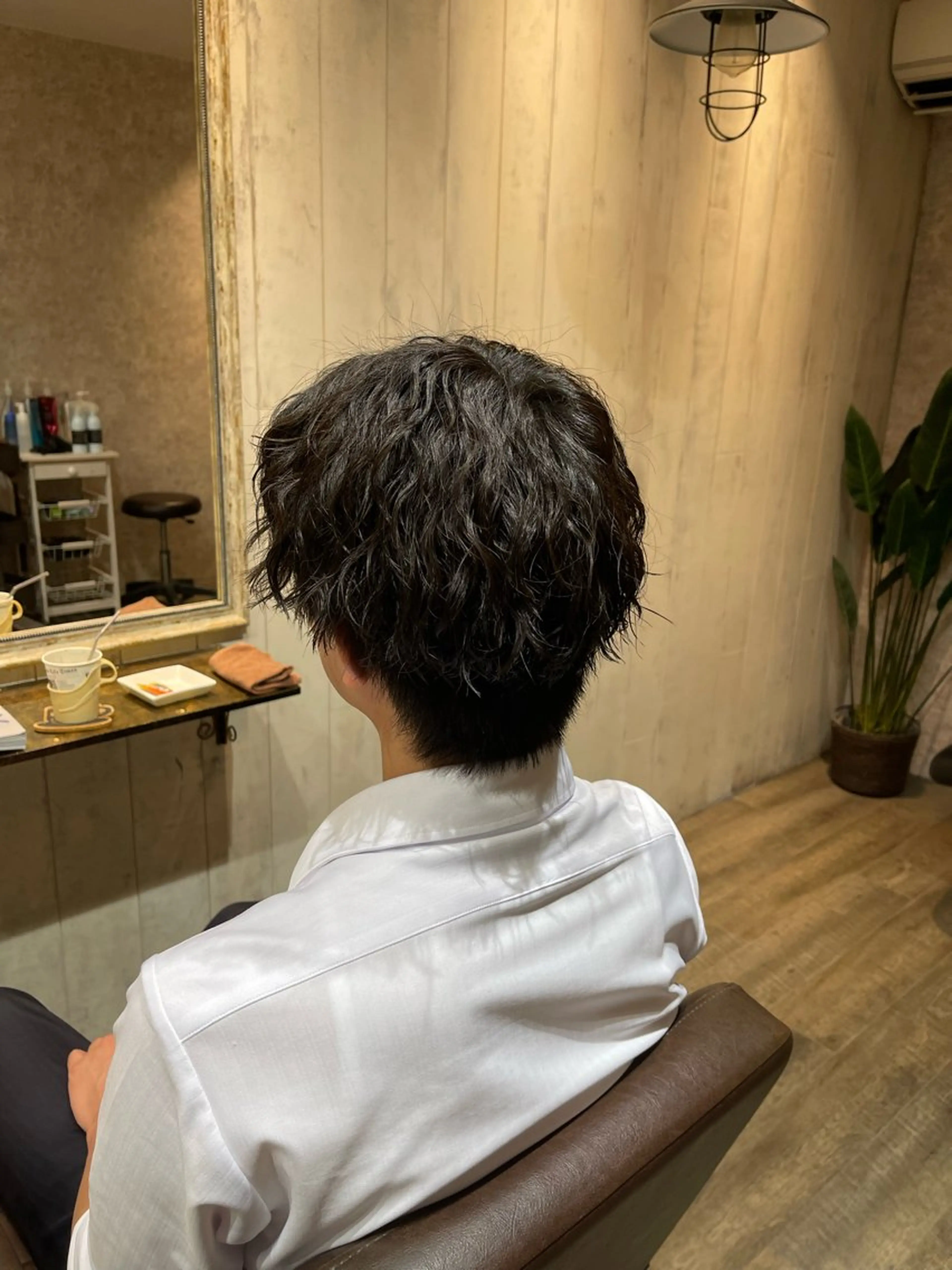 ミディアム パーマ メンズ 田中 識啓のヘアスタイル