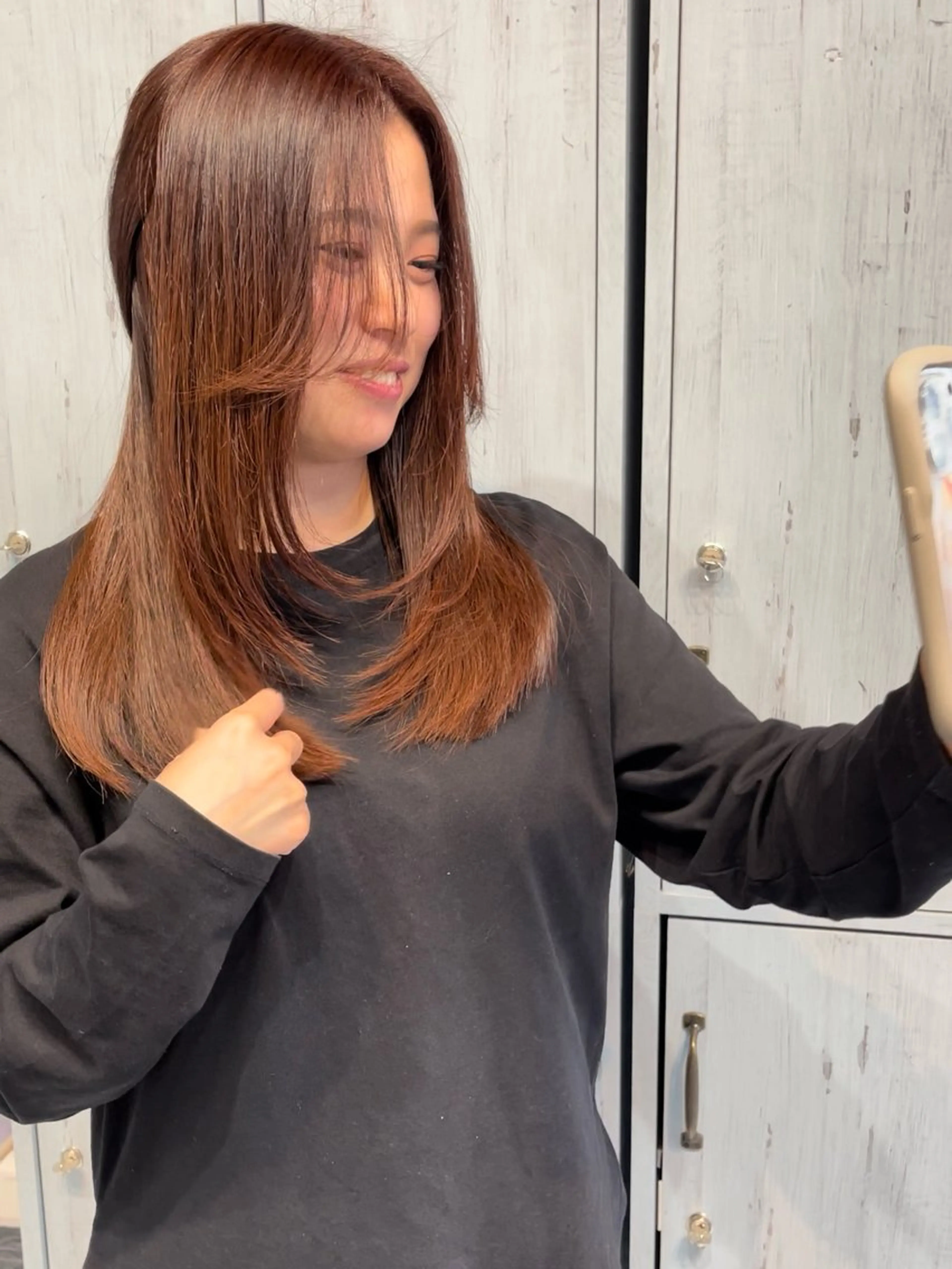 セミロング カラー ヘアアレンジ ショートボブ バレイヤージュ ブリーチ ケアブリーチ デザインカラー アンドウ ユウ/ レイヤーカット/韓国のヘアスタイル