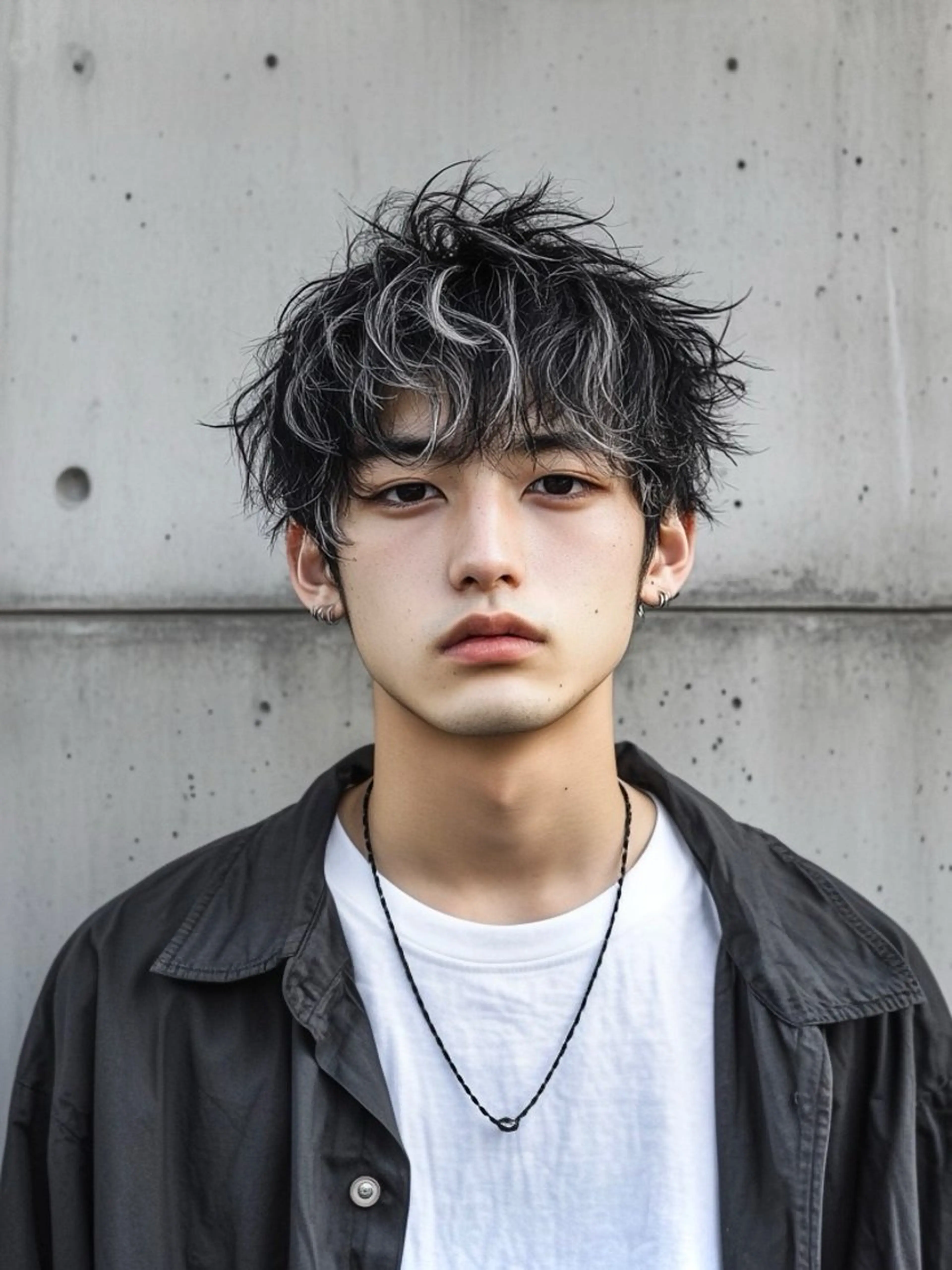 ショート パーマ メンズ メンズハイトーン メンズバレイヤージュのヘアスタイル