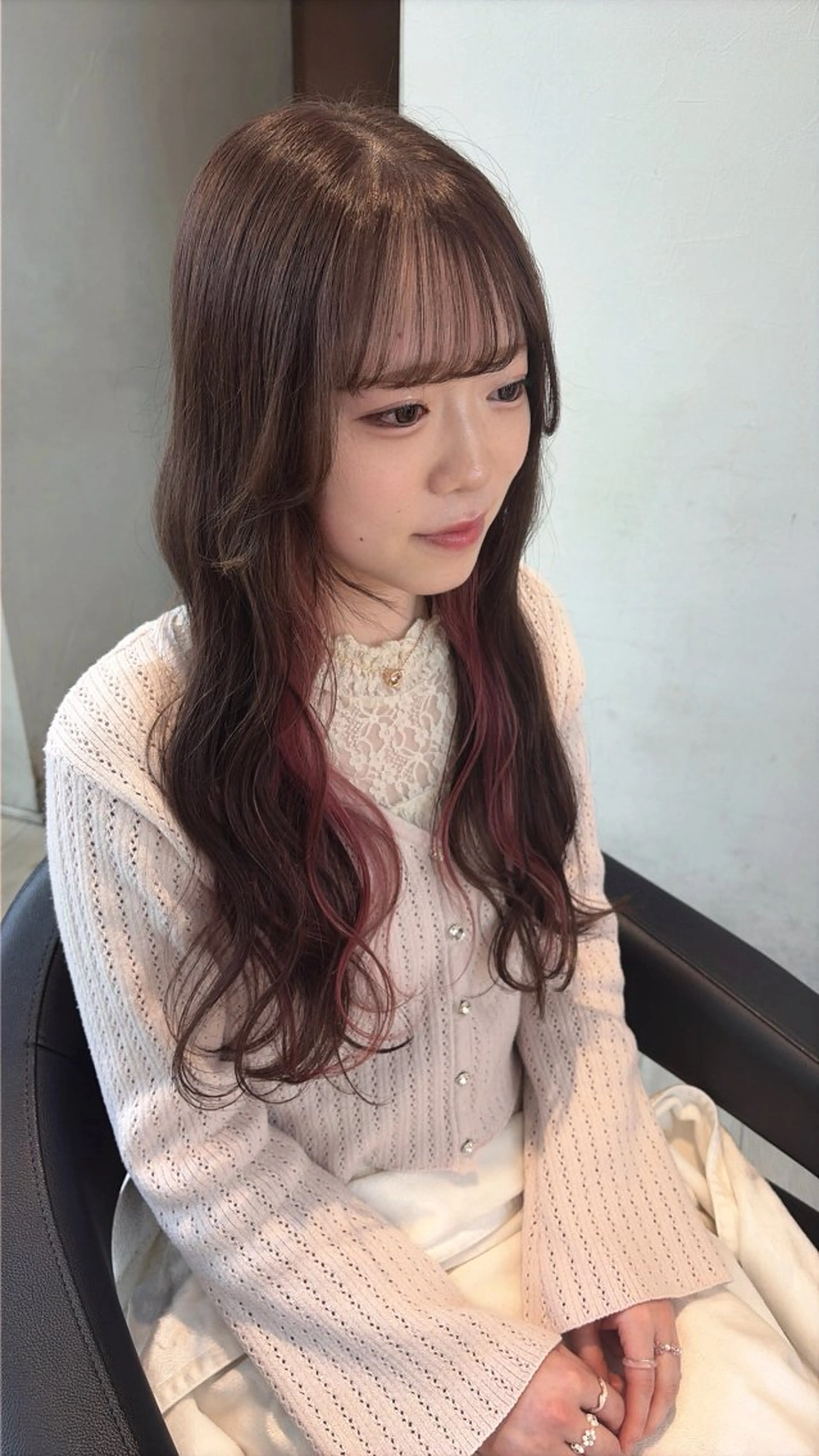 セミロング カラー ヘアカラー トリートメント ブリーチ/髪質改善/ ハイトーン/暖色のヘアスタイル