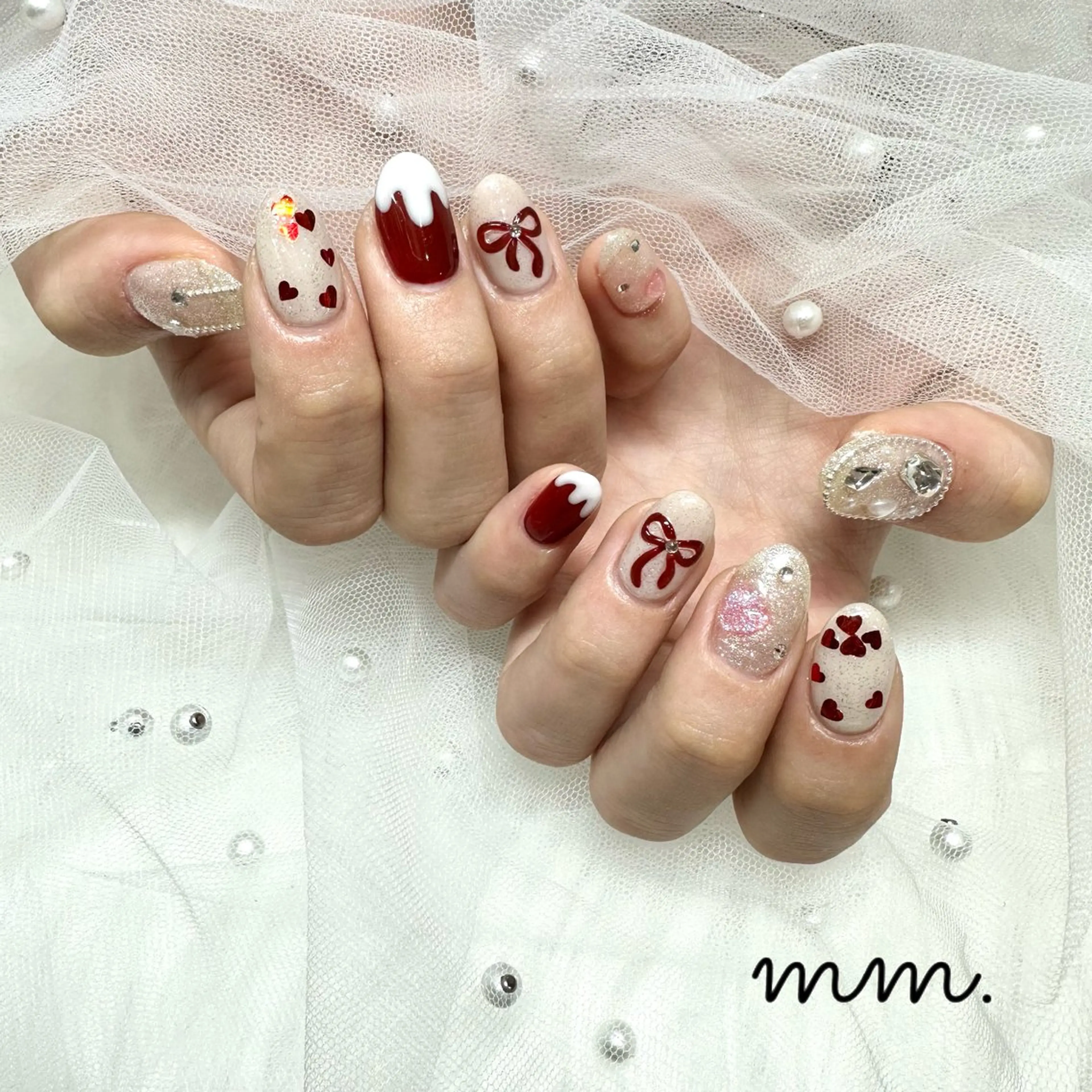 ネイル ハンドネイル 🩷🩵mm.大宮 Riyo🧸🩵🩷のネイルデザイン