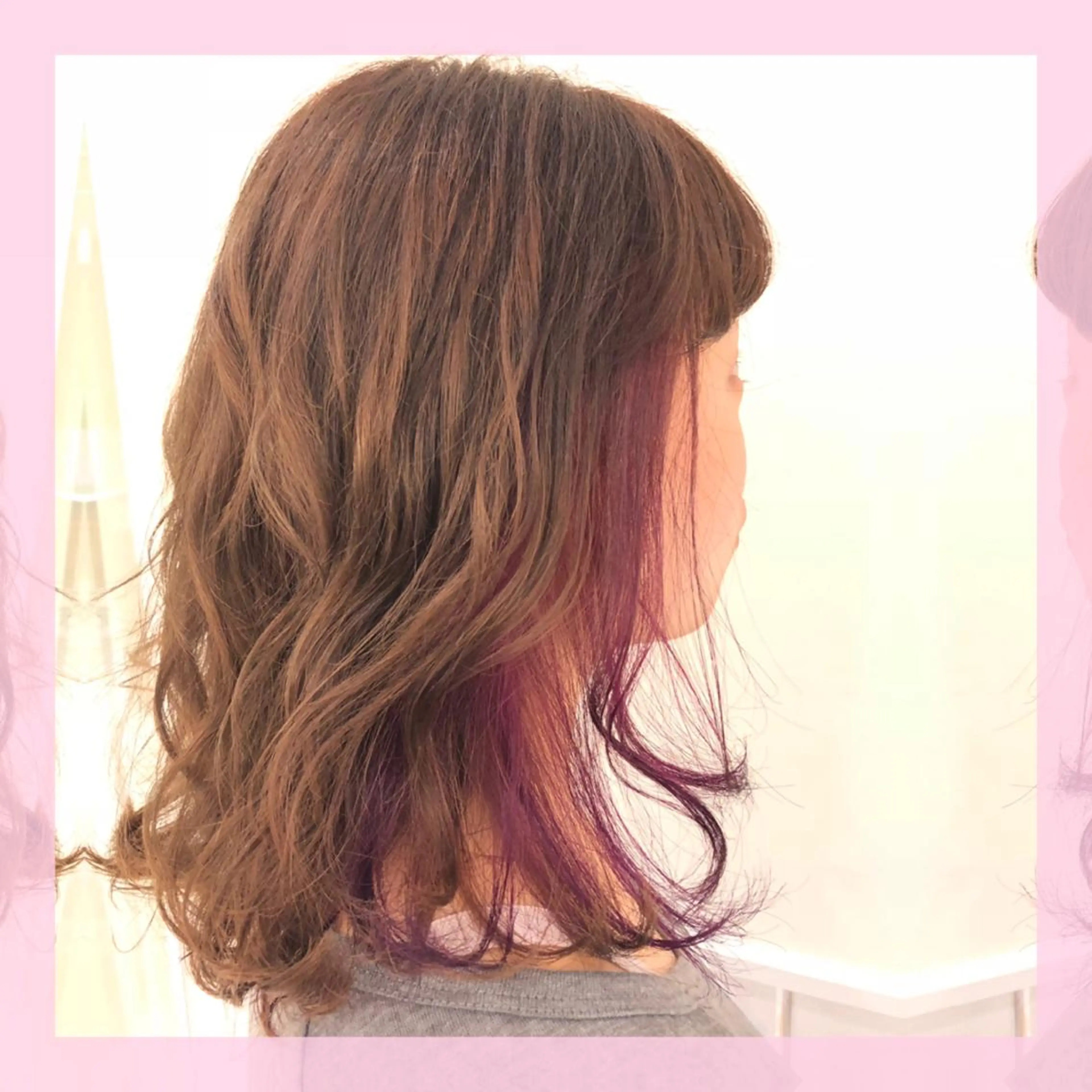 ミディアム カラー ピンクカラー バイオレットカラー カット ヘアカラー 🍒前川 🍒のヘアスタイル