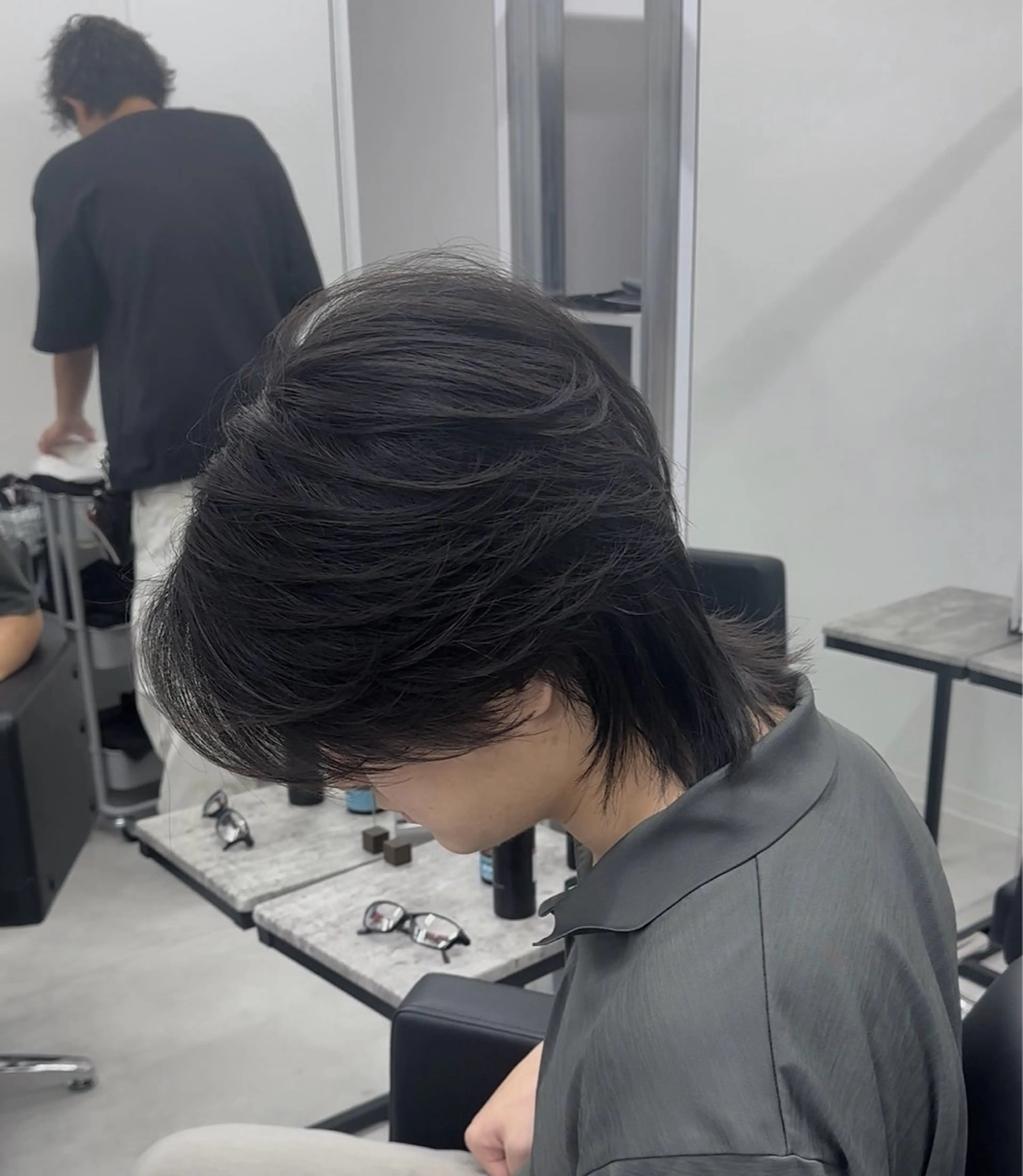 ミディアム パーマ メンズ カット パーマ ニュアンス/フェザー /ウルフ/伶馬のヘアスタイル