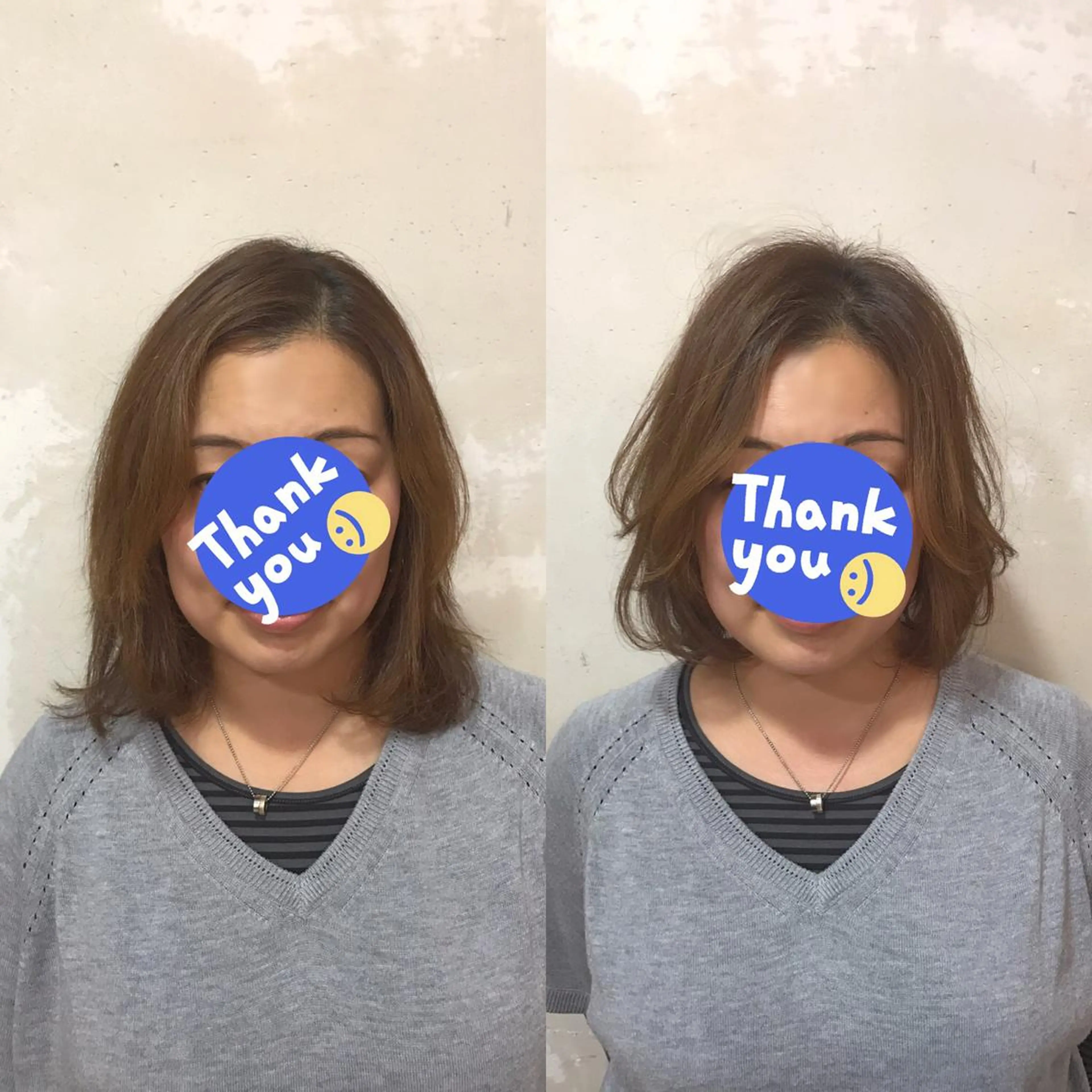 ミディアム ボブ くせ毛 デート レイヤーカット レイヤーカット✂︎池 袋個室サロンkumaのヘアスタイル