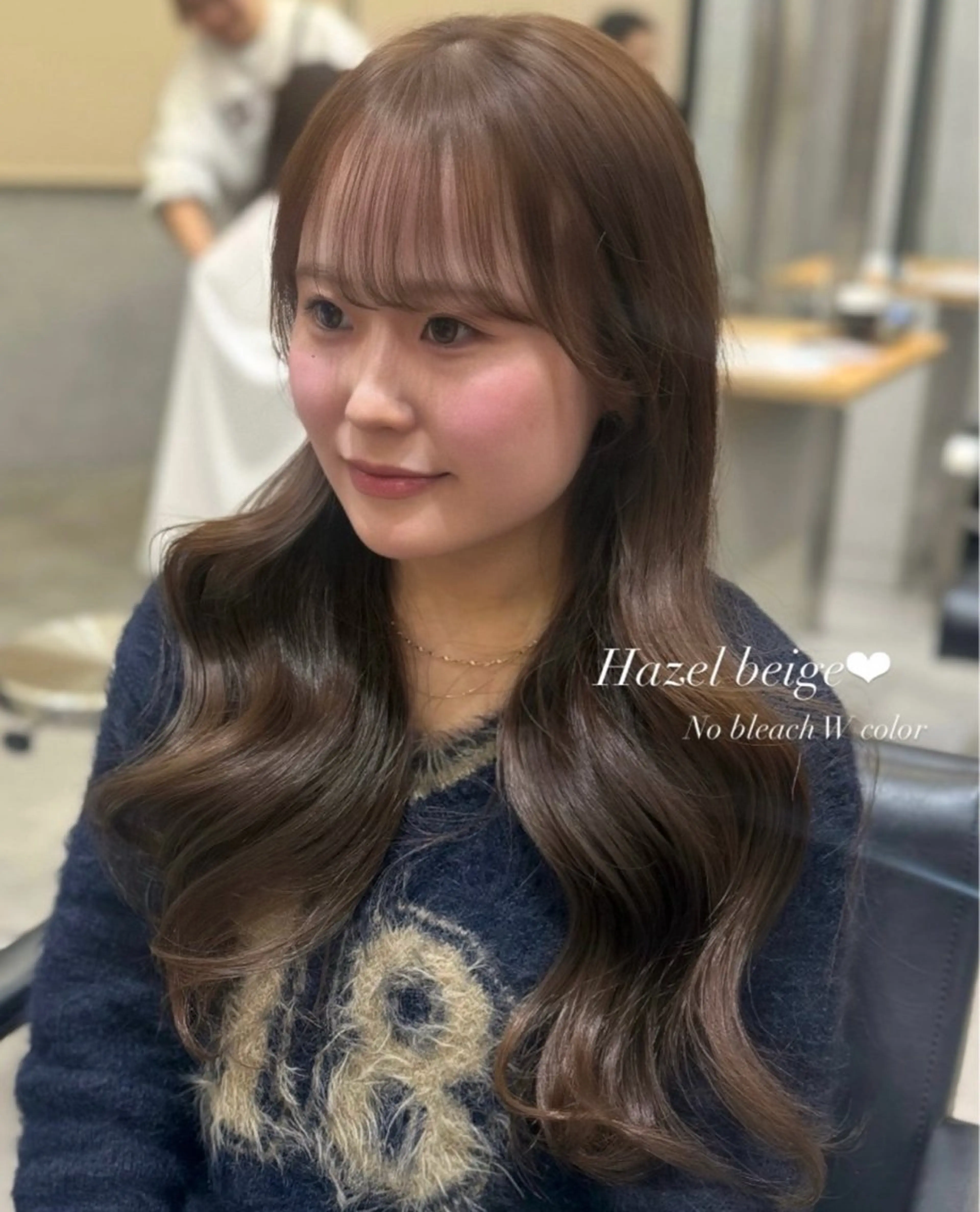 ロング カット ヘアカラー トリートメント Mirai/ 艶カラー/暖色カラーのヘアスタイル