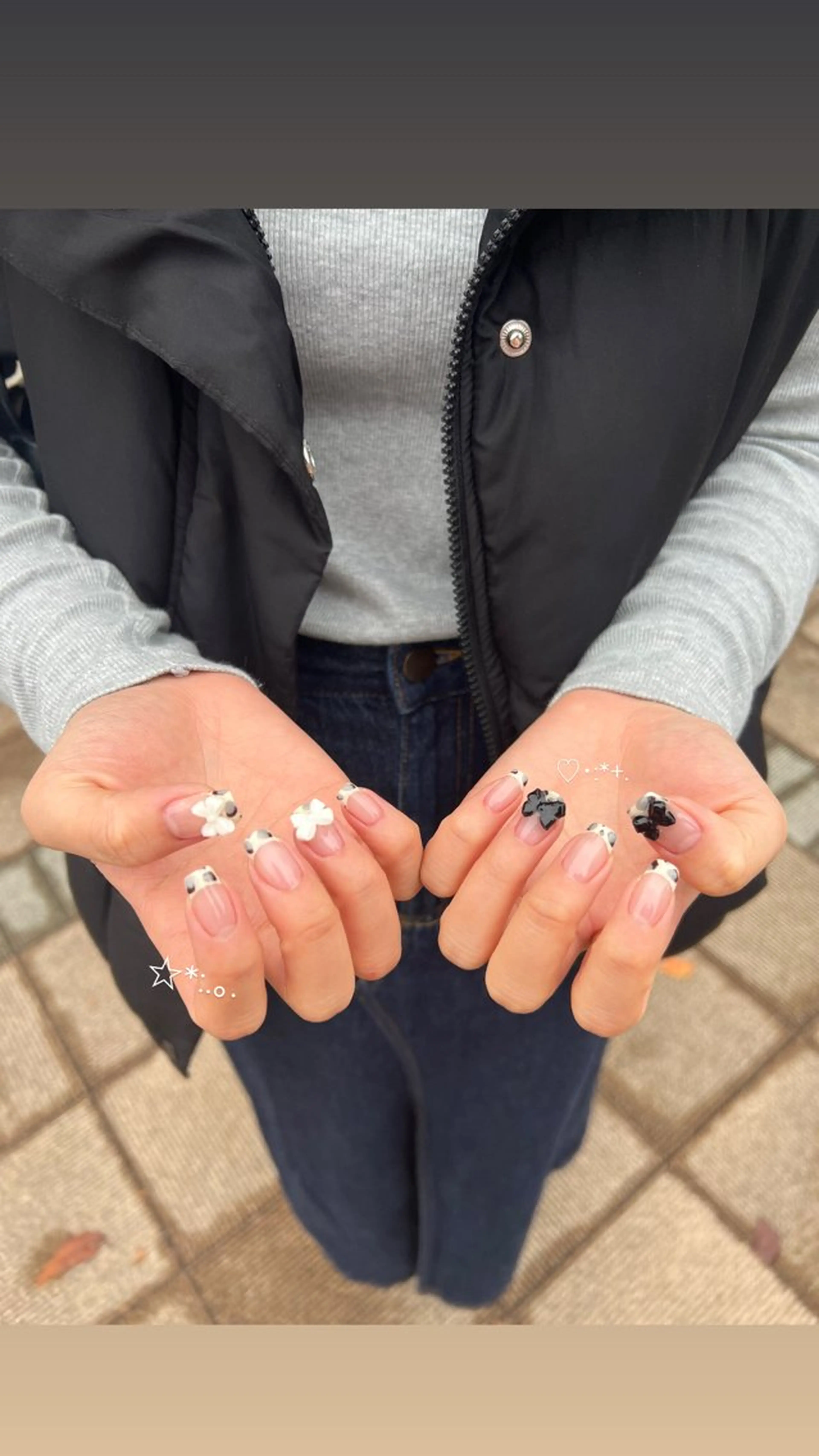 ネイル フレンチネイル 持ち込み ハンドネイル NAGISA🧁🎀 持ち込み⌇パラジェルのネイルデザイン