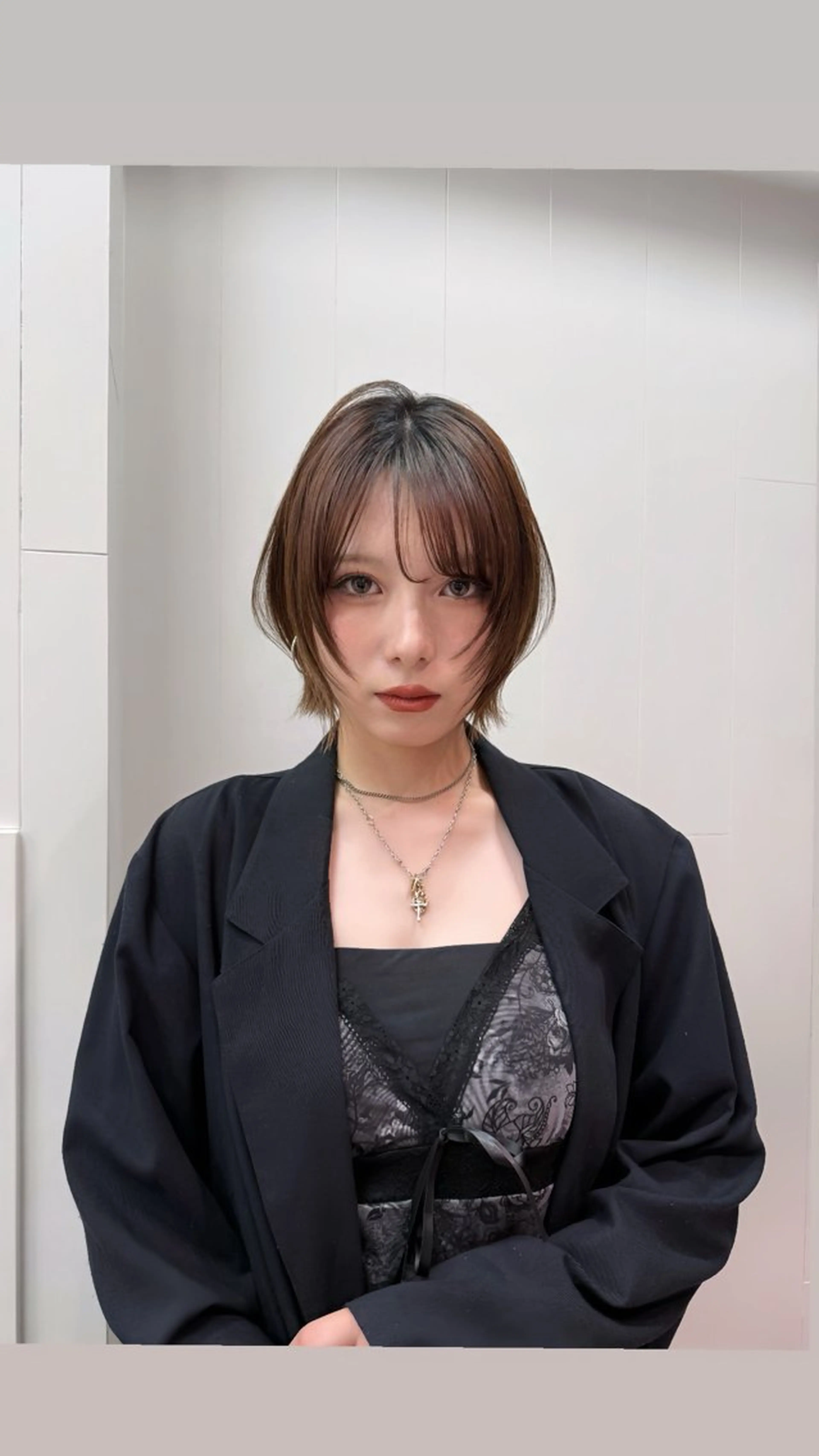 ショート ボブ 顔周りカット 似合わせカット 横田 七美のヘアスタイル