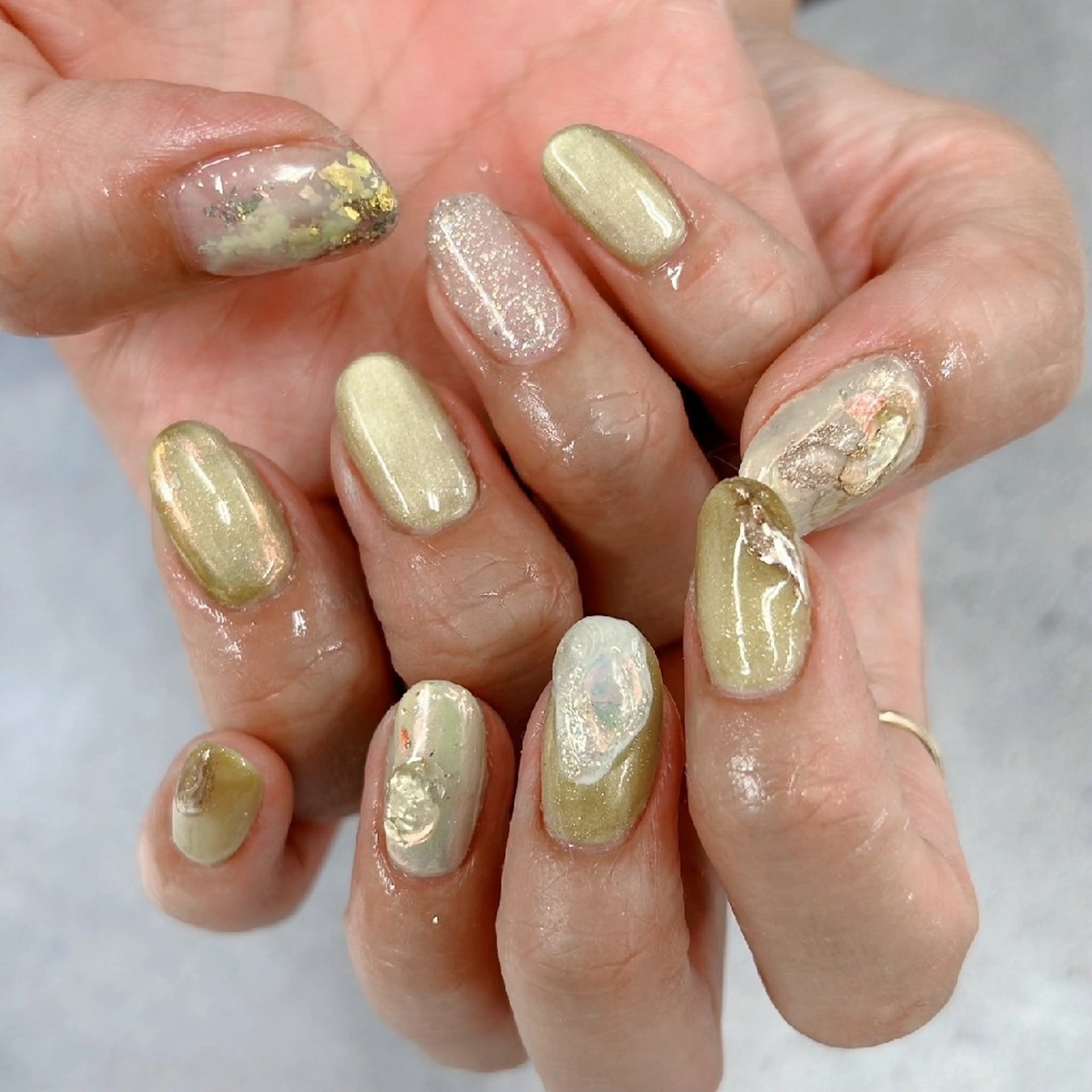 ネイル アートネイル オーロラネイル チークネイル ジェルネイル グラデーション ハンドネイル 河野ちえ (雑誌掲載サロン)のネイルデザイン